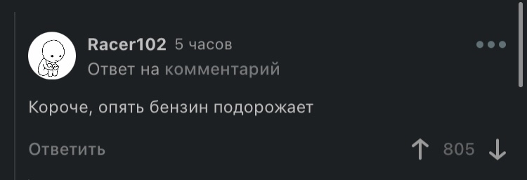 Пессимизм по-русски - Скриншот, Комментарии на Пикабу, Пессимизм, Бензин, Цена на бензин, Текст