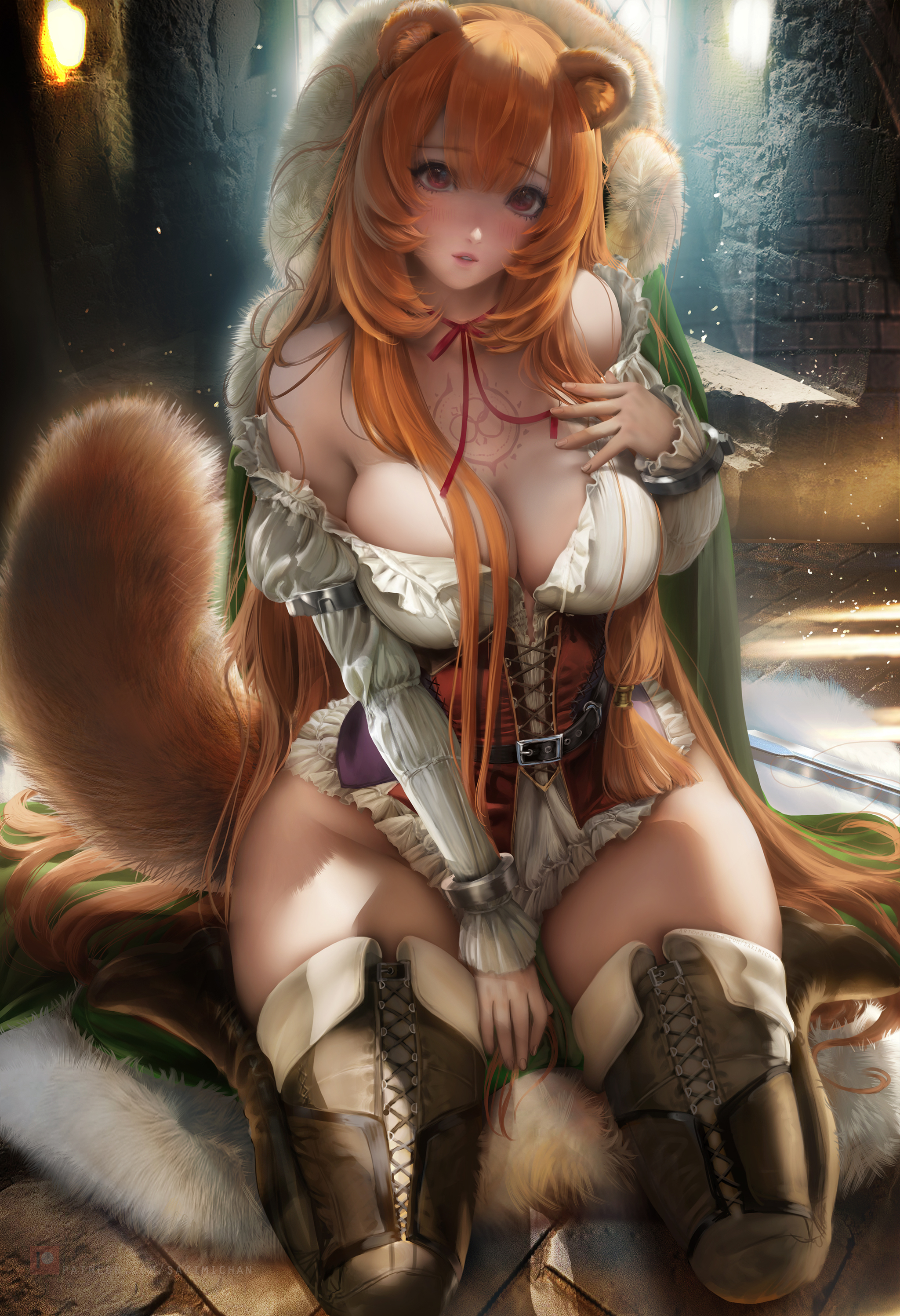 Raphtalia - NSFW, Raphtalia, Sakimichan, Art, Hand-drawn erotica, Longpost