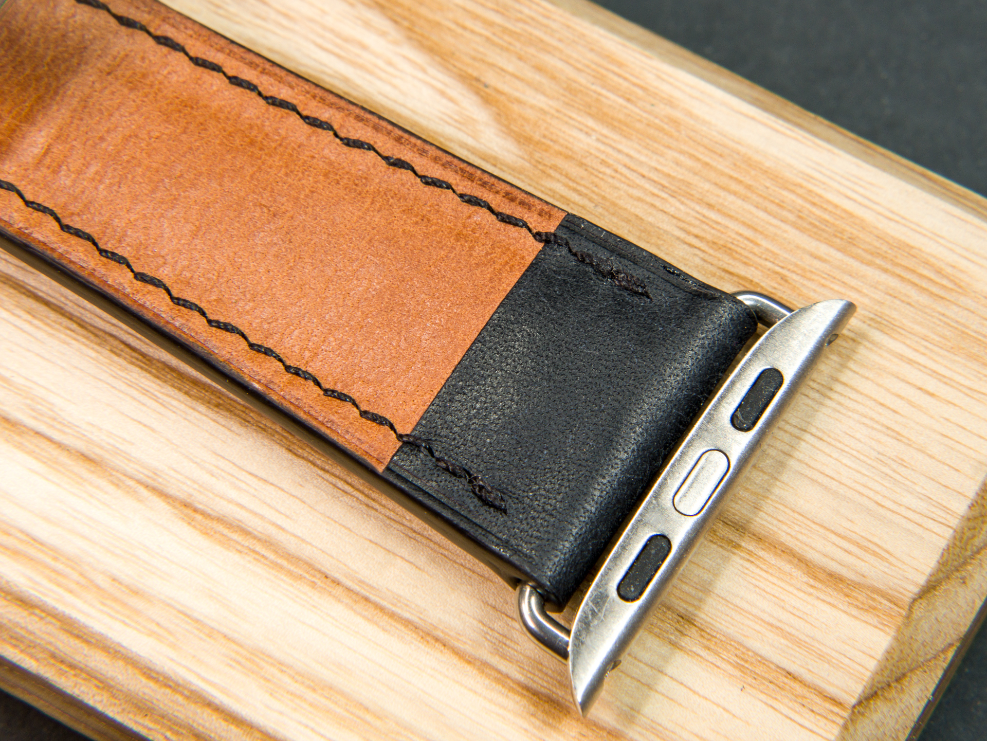 Watch strap with podium and butterfly clasp - My, Leather craft, With your own hands, Needlework without process, Leather products, Handmade, Leather, Longpost