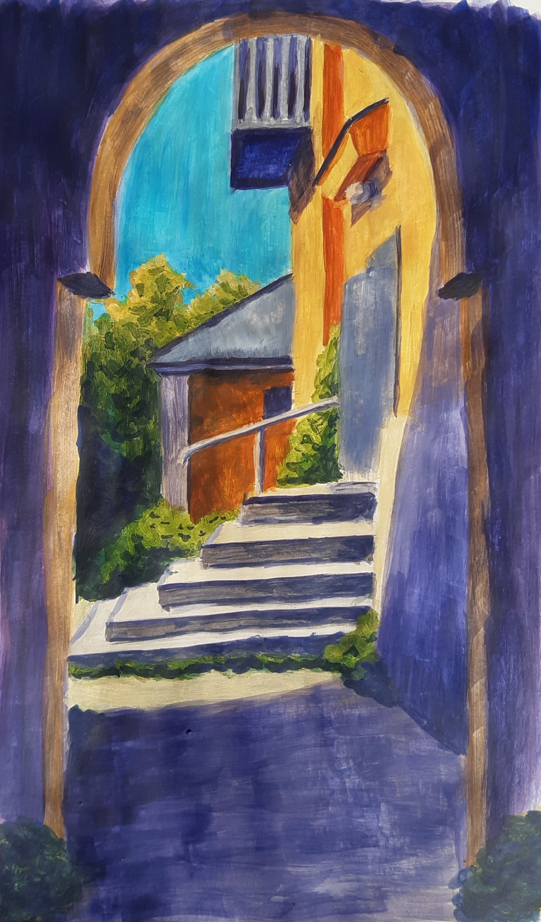 Arch - My, Chelyabinsk, Drawing, Art, Gouache, Painting