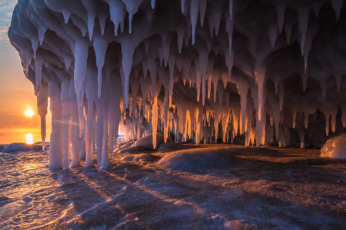 Sosulyandiya - Sakhalin, Icicles, Shore, Sea, Sakhalin Region, Landscape, Sunset