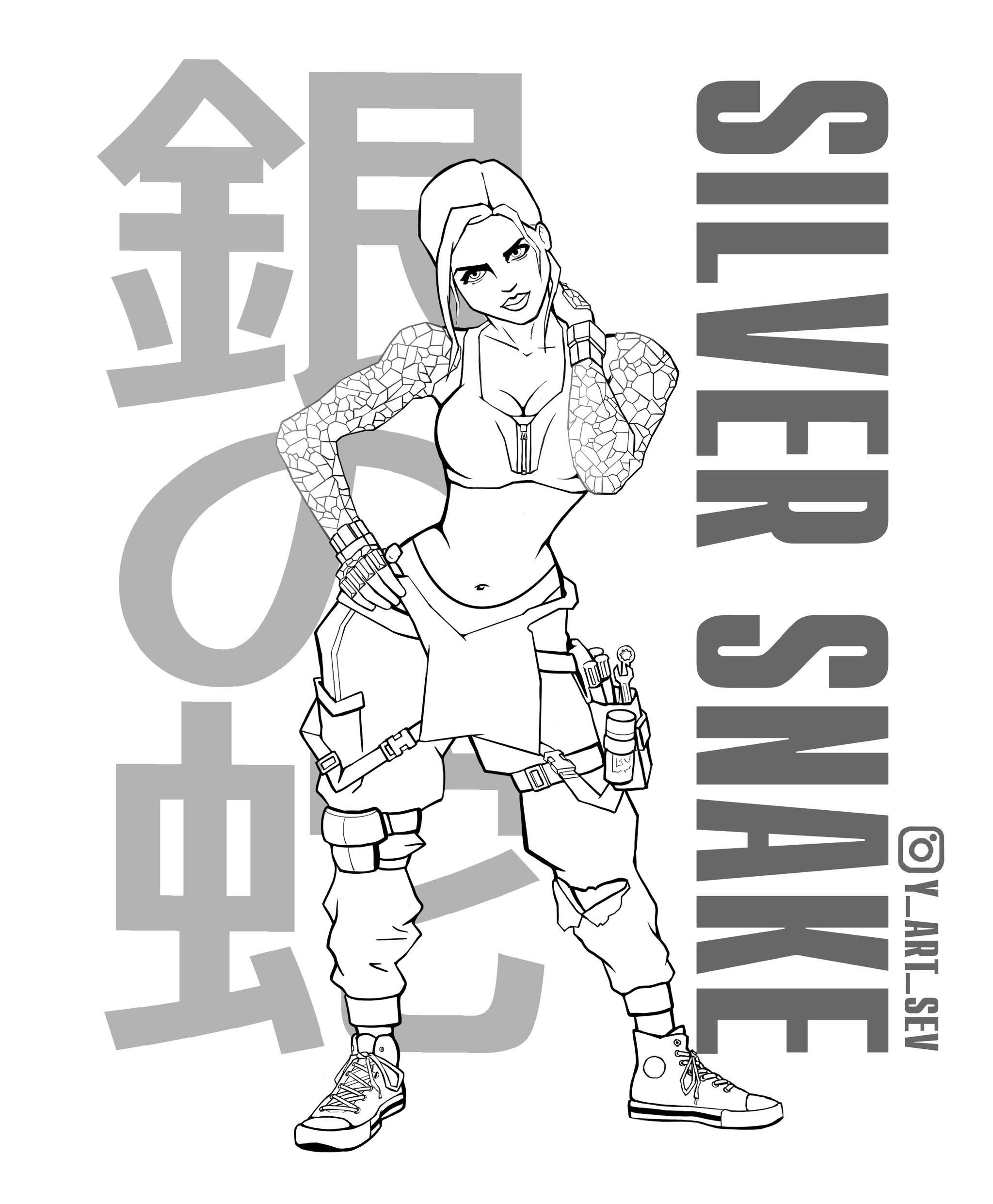 SILVER SNAKE - My, Strong girl, Author's comic, Drawing process, Concept, Character Creation, Valorant, Video, Longpost, Art, Fan art