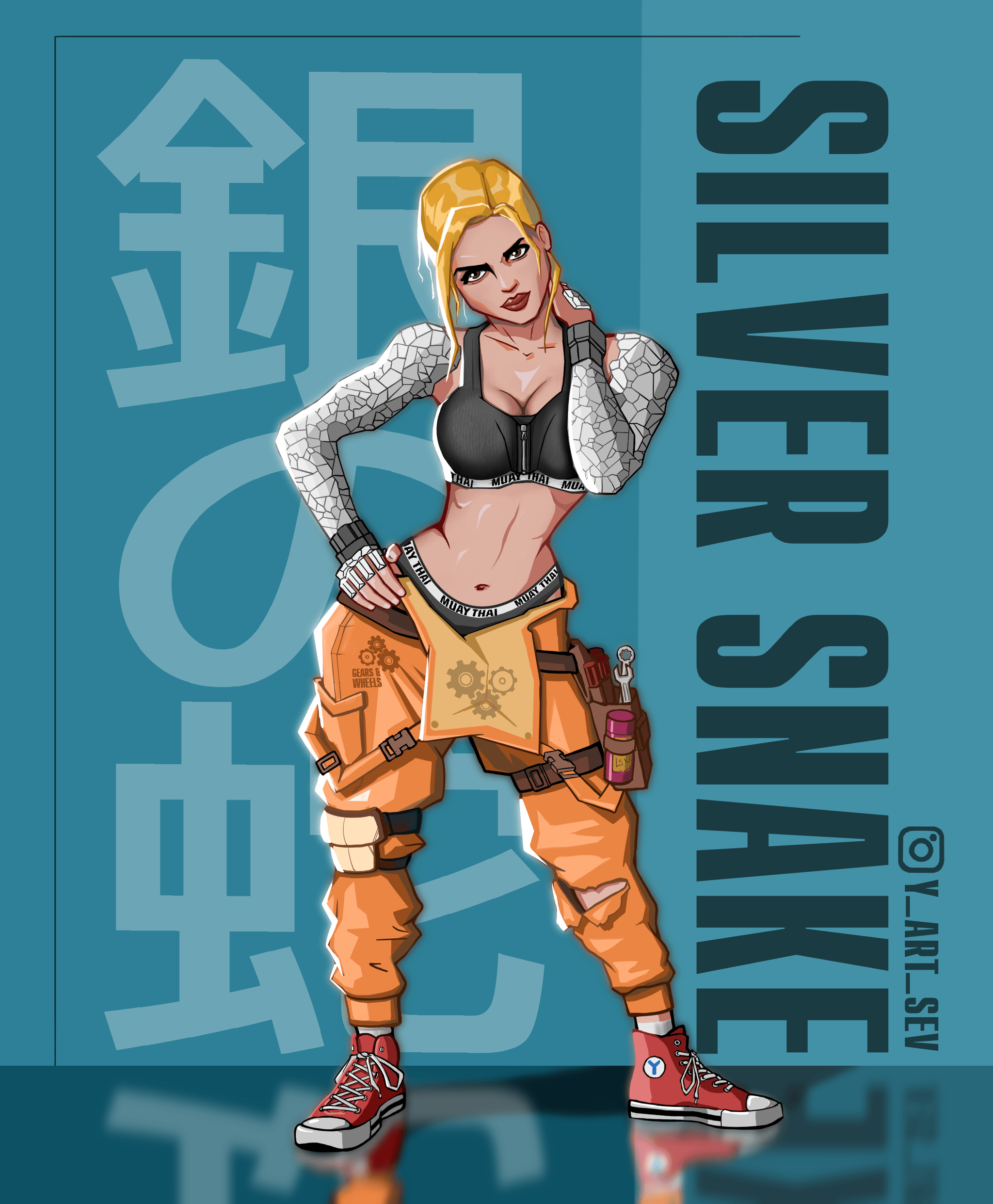 SILVER SNAKE - My, Strong girl, Author's comic, Drawing process, Concept, Character Creation, Valorant, Video, Longpost, Art, Fan art