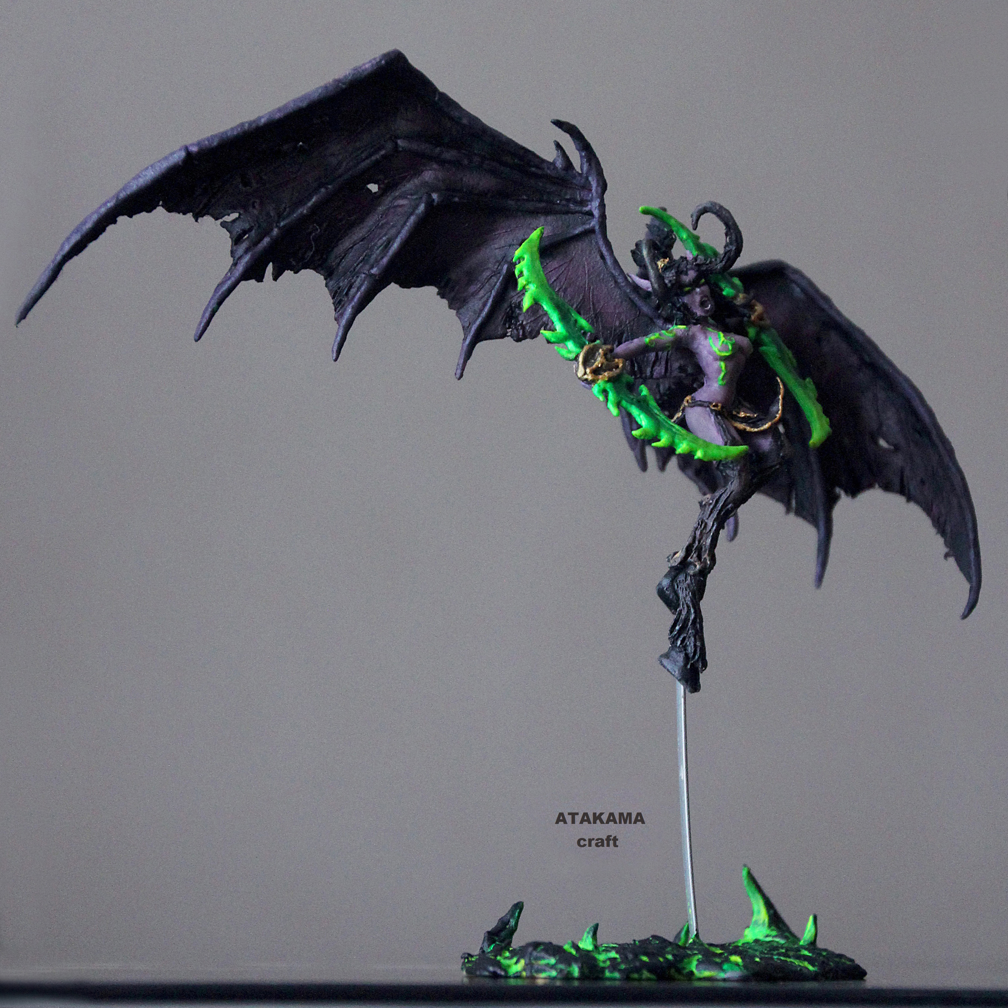 Illidan Stormrage Figure, Female Version (World of Warcraft) - My, World of warcraft, Needlework with process, Figurines, Creation, Handmade, Illidan, Warcraft, Miniature, Longpost, Rule 63