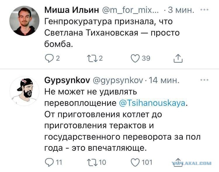 В Белоруссии Тихановскую и экс-силовиков обвинили в подготовке терактов - Республика Беларусь, Светлана Тихановская, Политика, Длиннопост