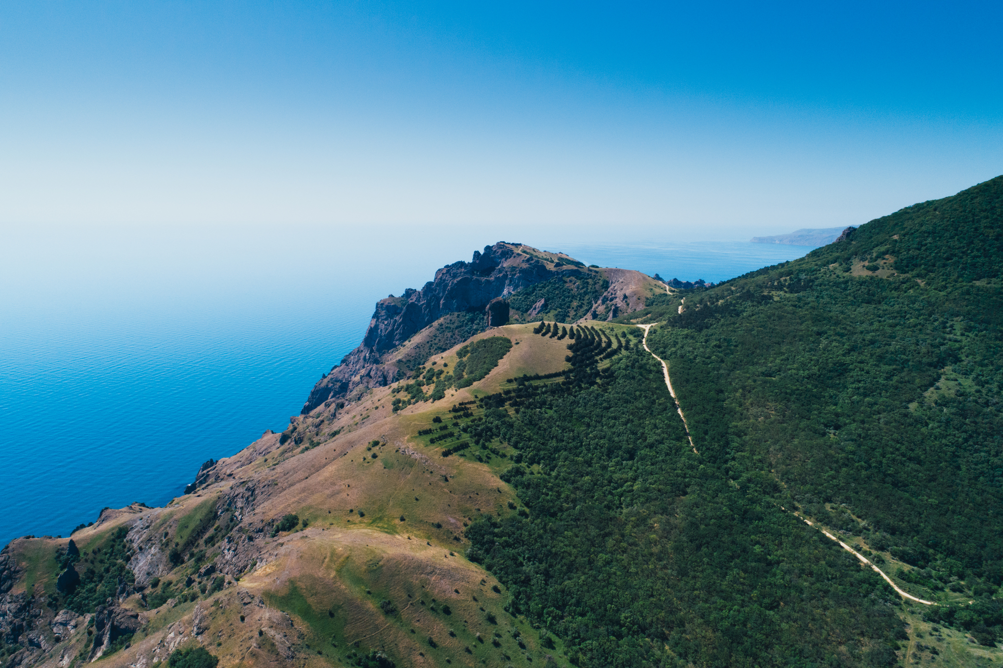 Beautiful and Majestic, Kara-Dag - My, Crimea, Aerial photography, Kara-Dag, Koktebel, Sea, Black Sea, Longpost, The photo