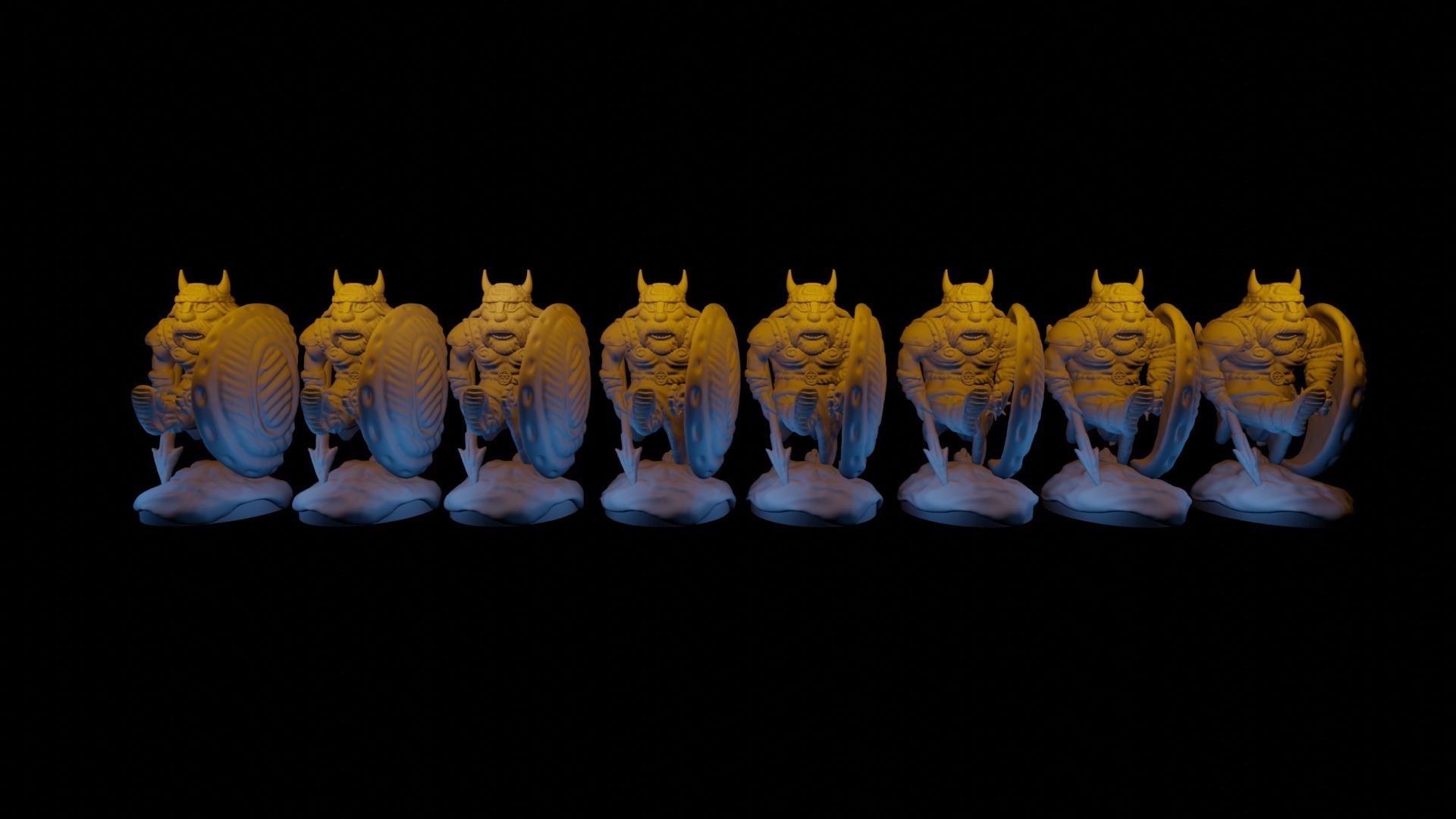 Chess Set: Stormlord Dwarves - My, Gnomes, Chess, 3D, 3D modeling, Лепка, Miniature, Longpost