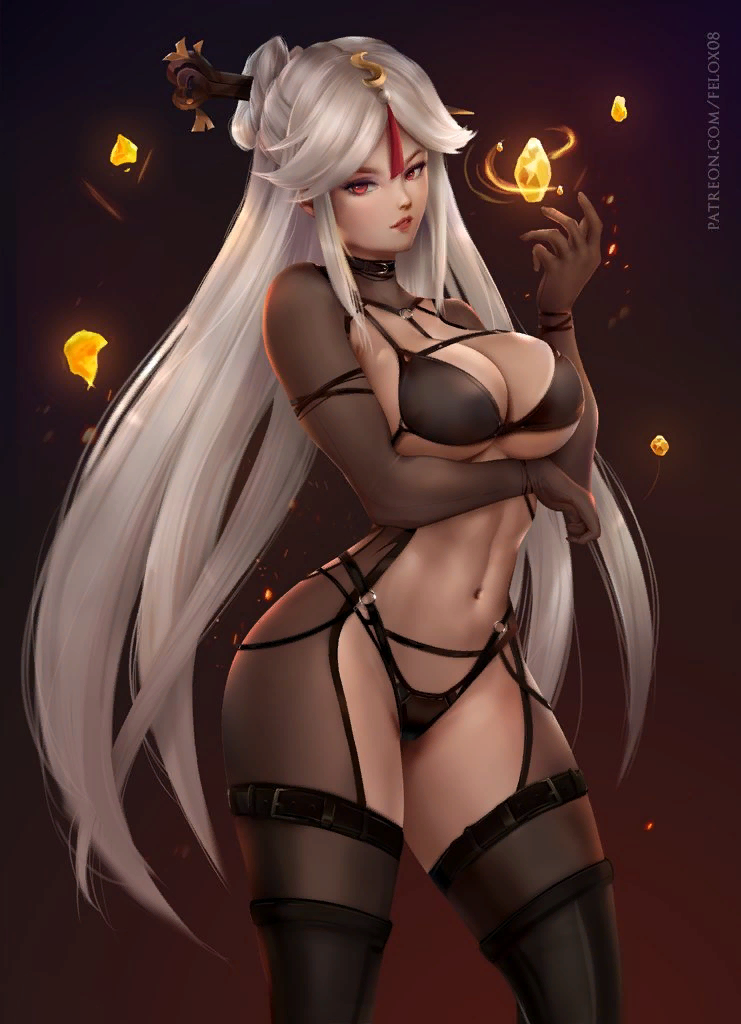 Ningguang - NSFW, Genshin Impact, Ningguang, Anime Art, Аниме, Арт, Игры, Длиннопост