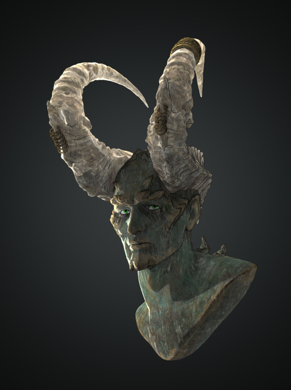 3D demon sculpture - My, Art, 3D modeling, Demon, Zbrush, 3DS max, Combined shooting, Lighting, Textures, Models, Substance painter, Vray, Longpost