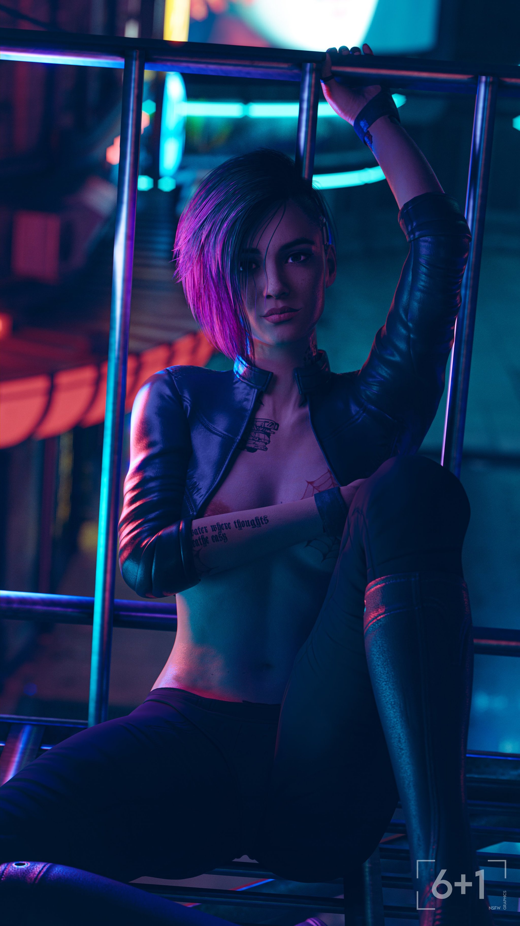 Judy - NSFW, Cyberpunk 2077, Джуди Альварес, 3D, Арт