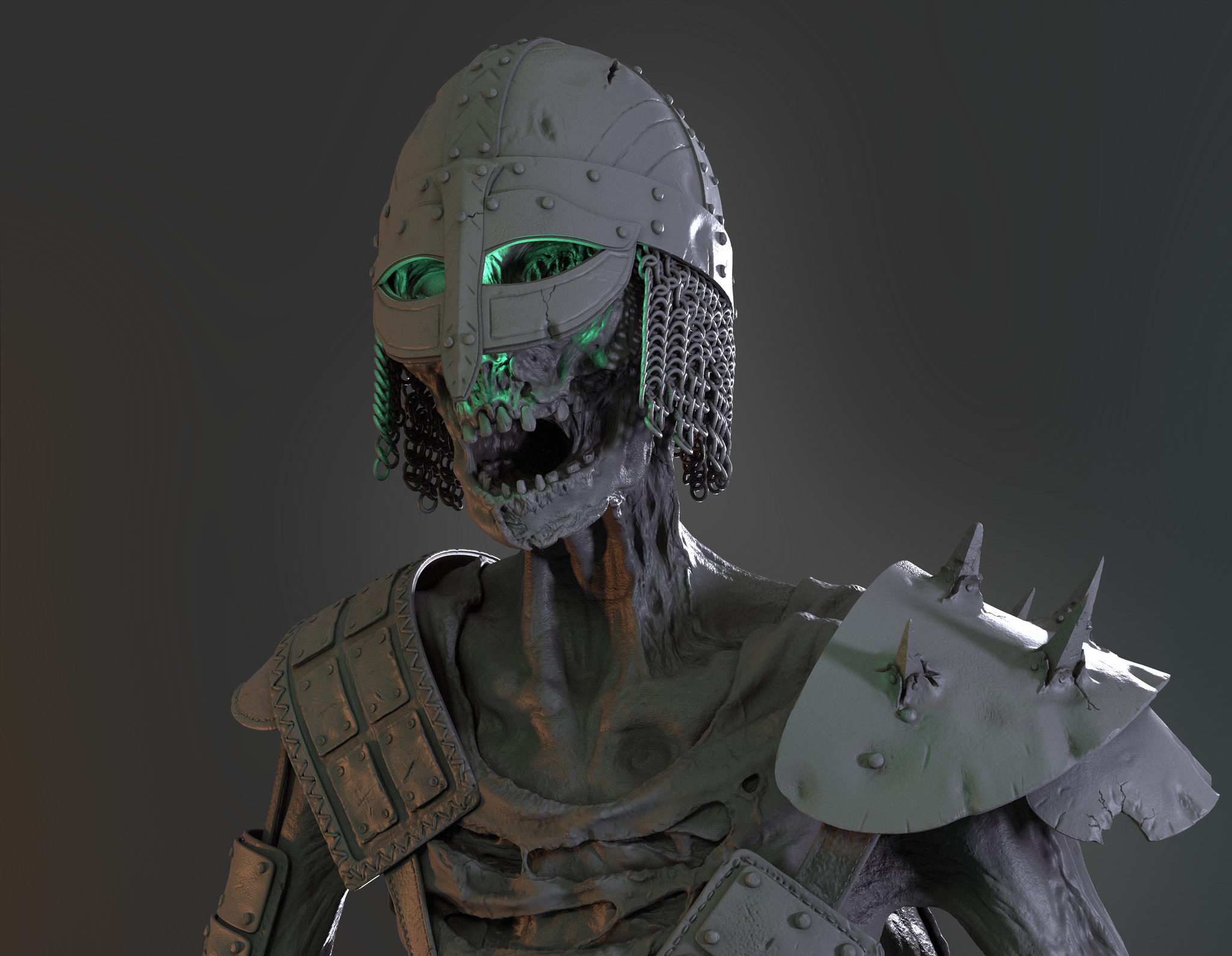 Draugr - My, 3D, 3D modeling, 3D graphics, Character Creation, Fictional characters, Hobby, Sculpting, Zbrush, Creatures, Mythical creatures, Monster, Computer graphics, Cghub, Longpost