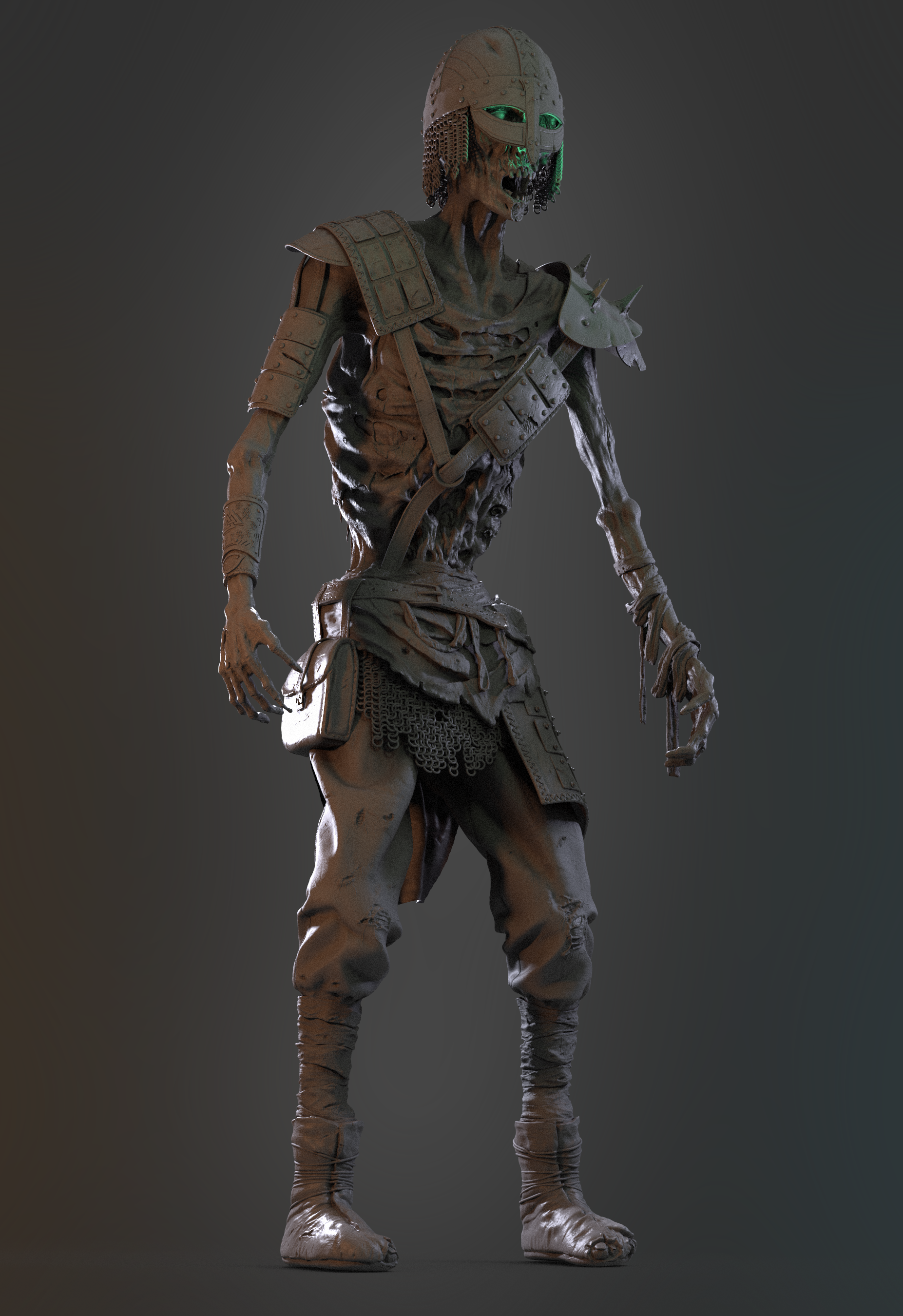 Draugr - My, 3D, 3D modeling, 3D graphics, Character Creation, Fictional characters, Hobby, Sculpting, Zbrush, Creatures, Mythical creatures, Monster, Computer graphics, Cghub, Longpost