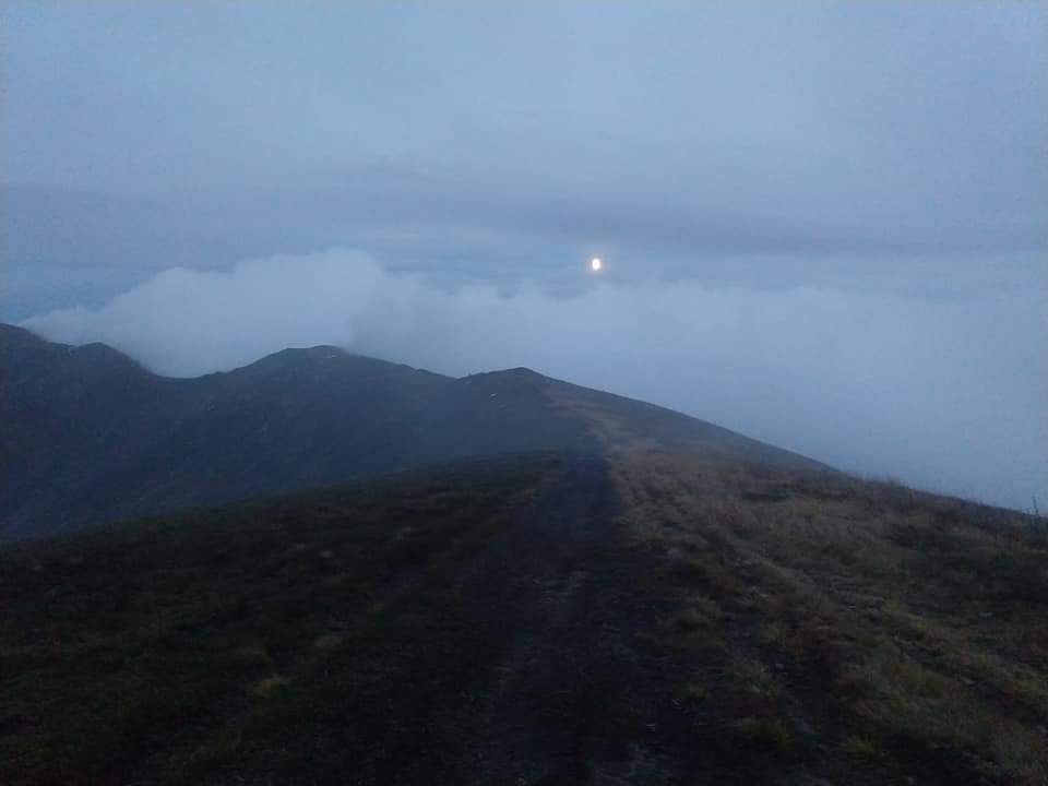 Sunset over the clouds - My, The mountains, Sunset, Mountain tourism, Tourism, Hike, Clouds, Longpost, The photo