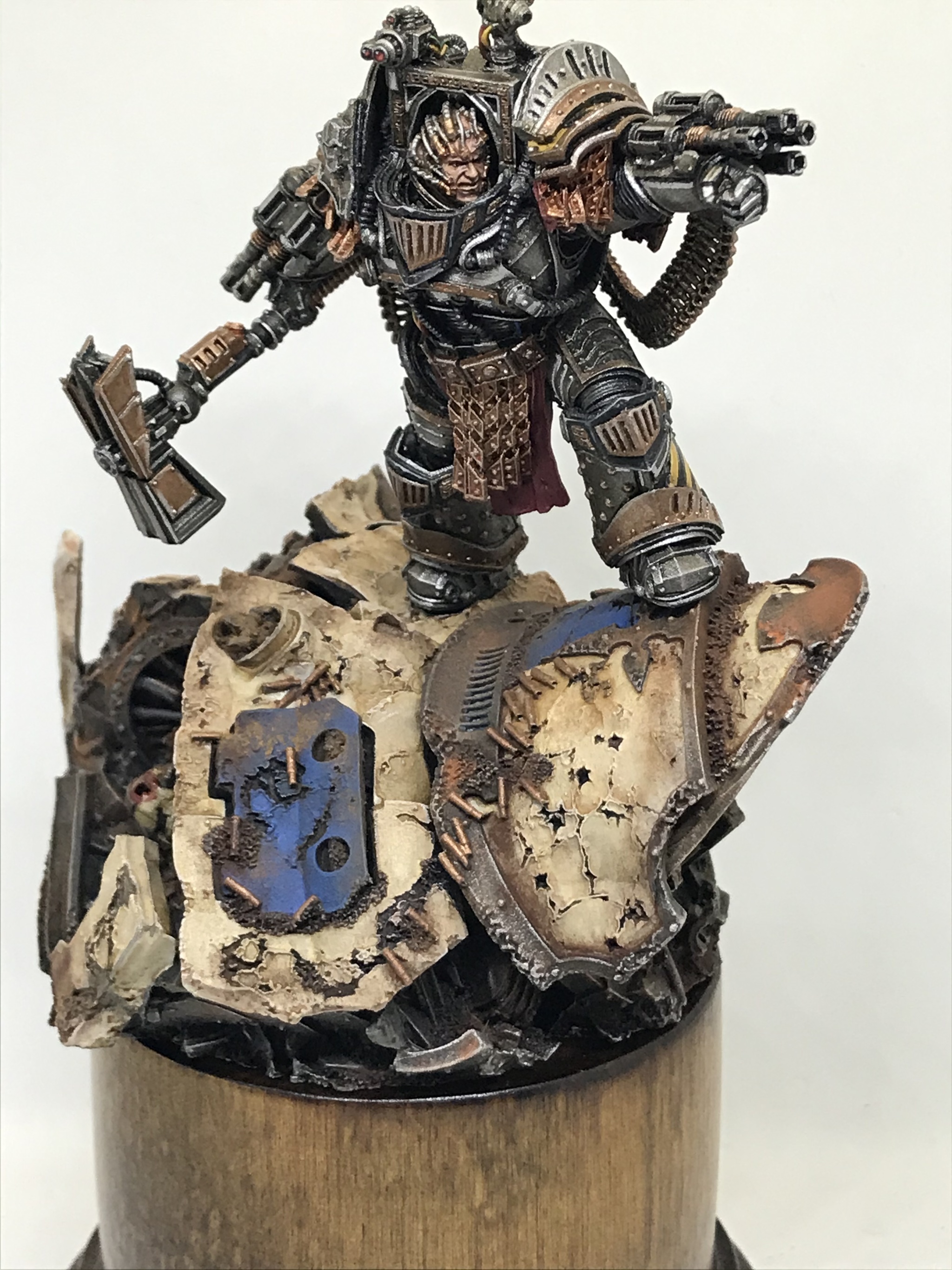 Amateur painting of miniatures. Warhammer 30,000. Perturabo - My, Warhammer, Perturabo, Iron warriors, Adeptus Astartes, Primarchs, Longpost