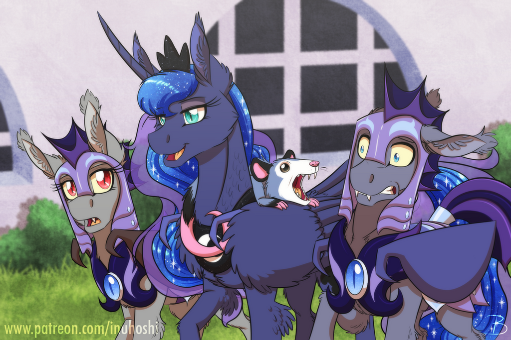 Fearsome Pet - My little pony, Princess luna, MLP Tiberius, Night Guard, Batpony, Inuhoshi-To-Darkpen