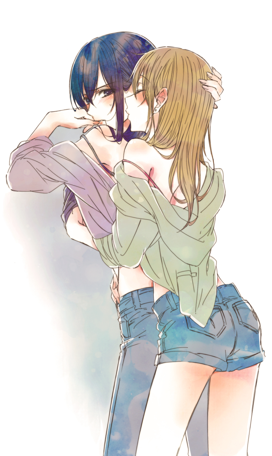 Citrus - NSFW, Yuri, Art, Anime art, Anime, Longpost, Aihara Yuzu, Aihara Mei, Underwear, Citrus (anime)