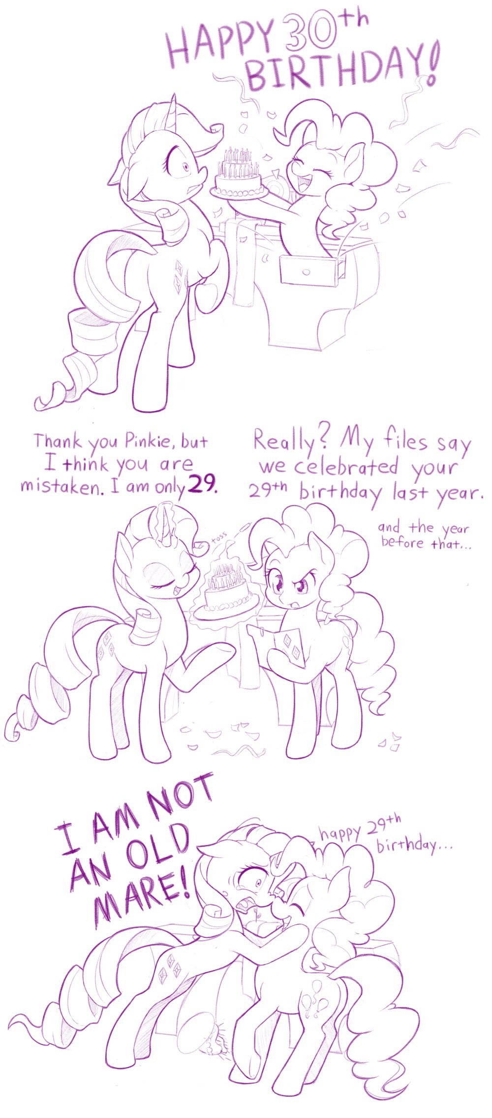 Happy anniversary! - My little pony, PonyArt, Rarity, Pinkie pie, Dstears, Longpost