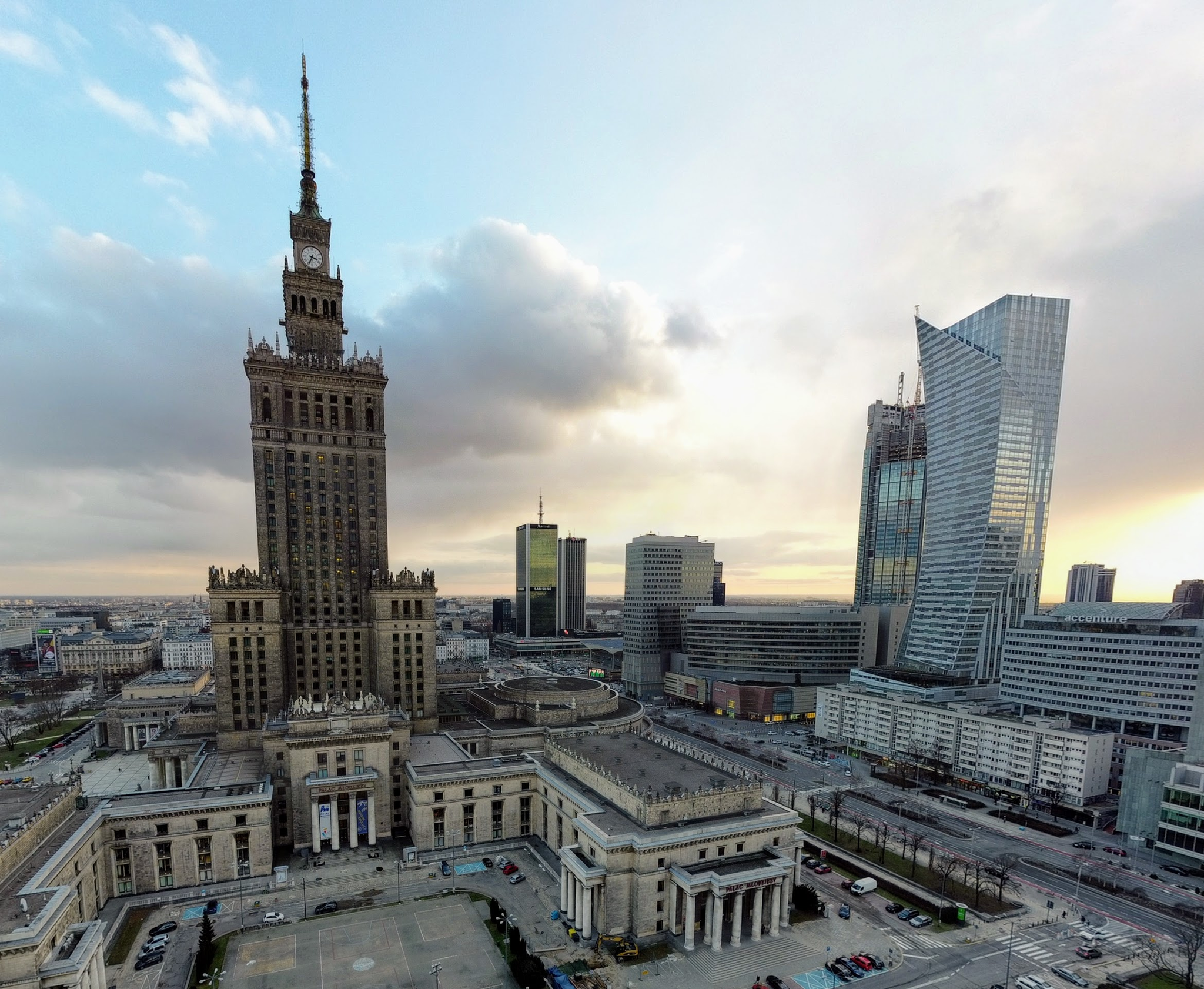 Warsaw city center - My, Poland, Drone, Centre, Warsaw, Dji, DJI Mavic, Aerial photography, The photo, Europe, Skyscraper, Longpost