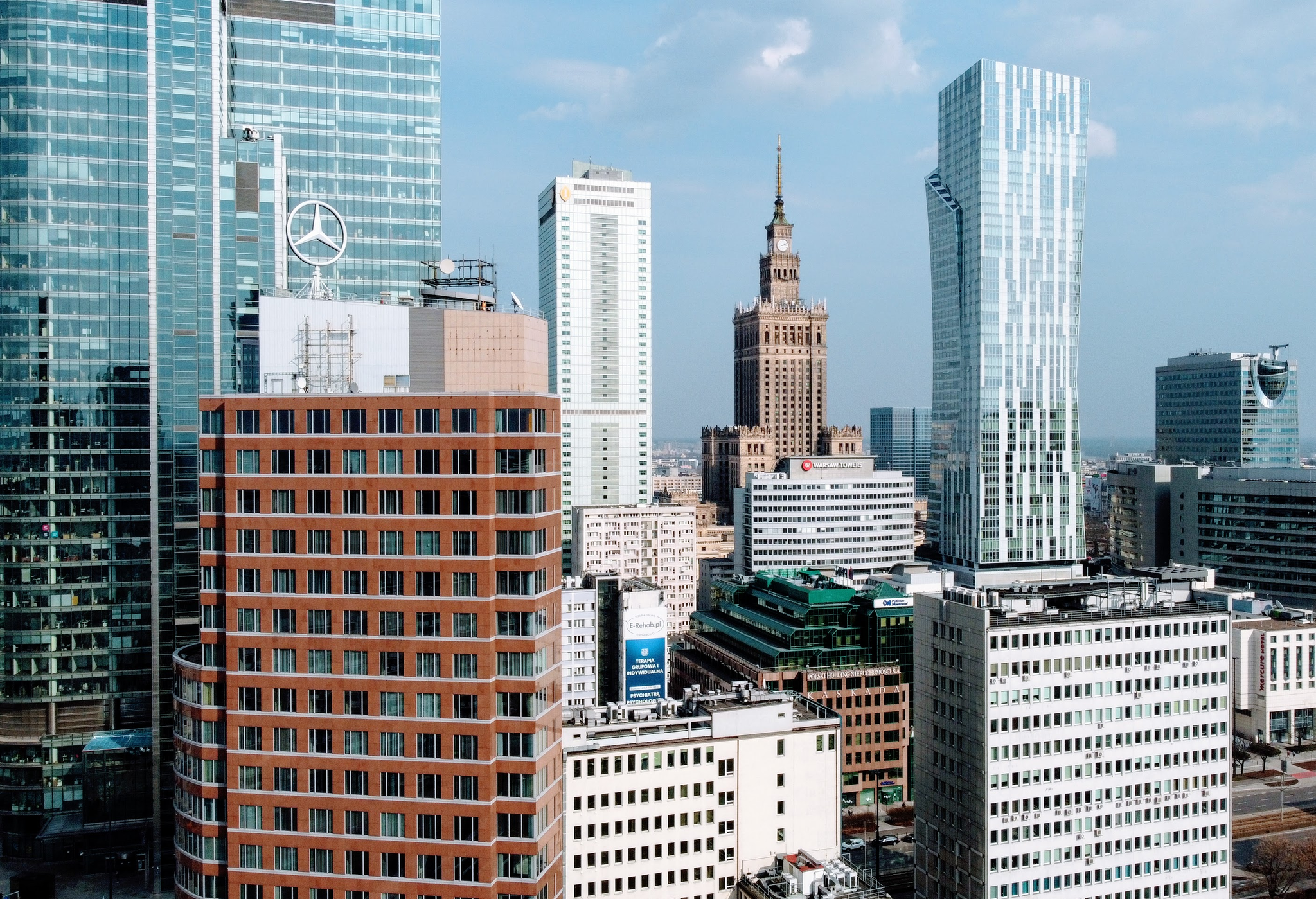 Warsaw city center - My, Poland, Drone, Centre, Warsaw, Dji, DJI Mavic, Aerial photography, The photo, Europe, Skyscraper, Longpost