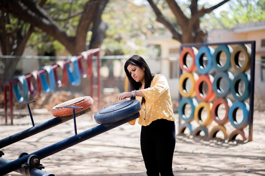 Indian woman turns old tires into colorful playgrounds - Ecology, Tires, Waste recycling, Garbage, India, Children, Playground, Longpost