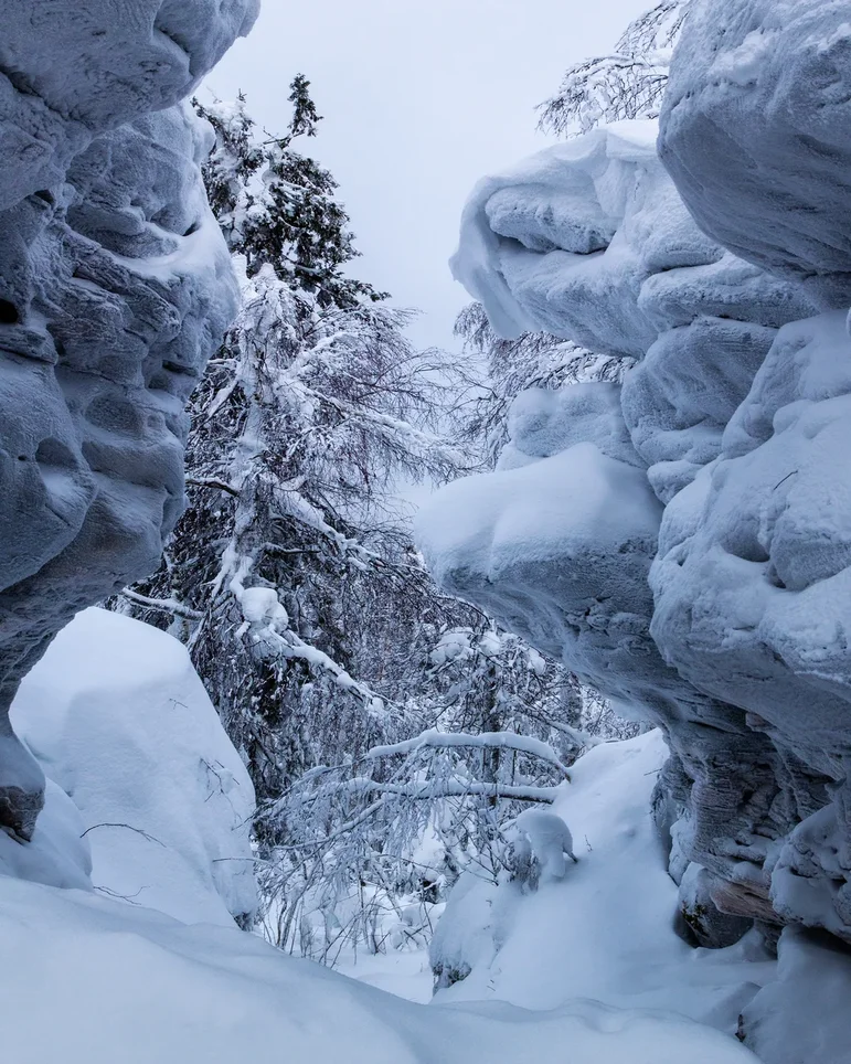 Stone City - My, Stone Town, The rocks, Snow, Forest, Winter, Landscape, Ural, Perm Territory, The photo, Travels, freezing, Longpost