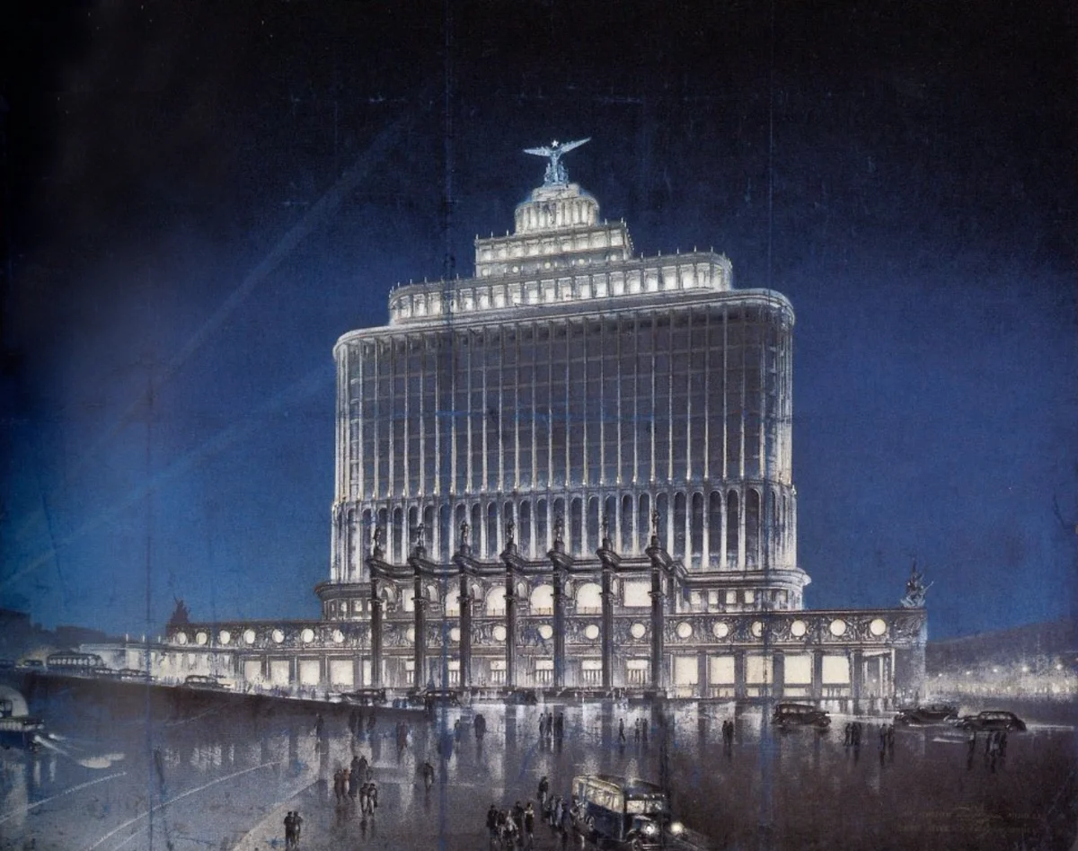 Unrealized Aeroflot building project, 1934 - Architecture, Story, Project