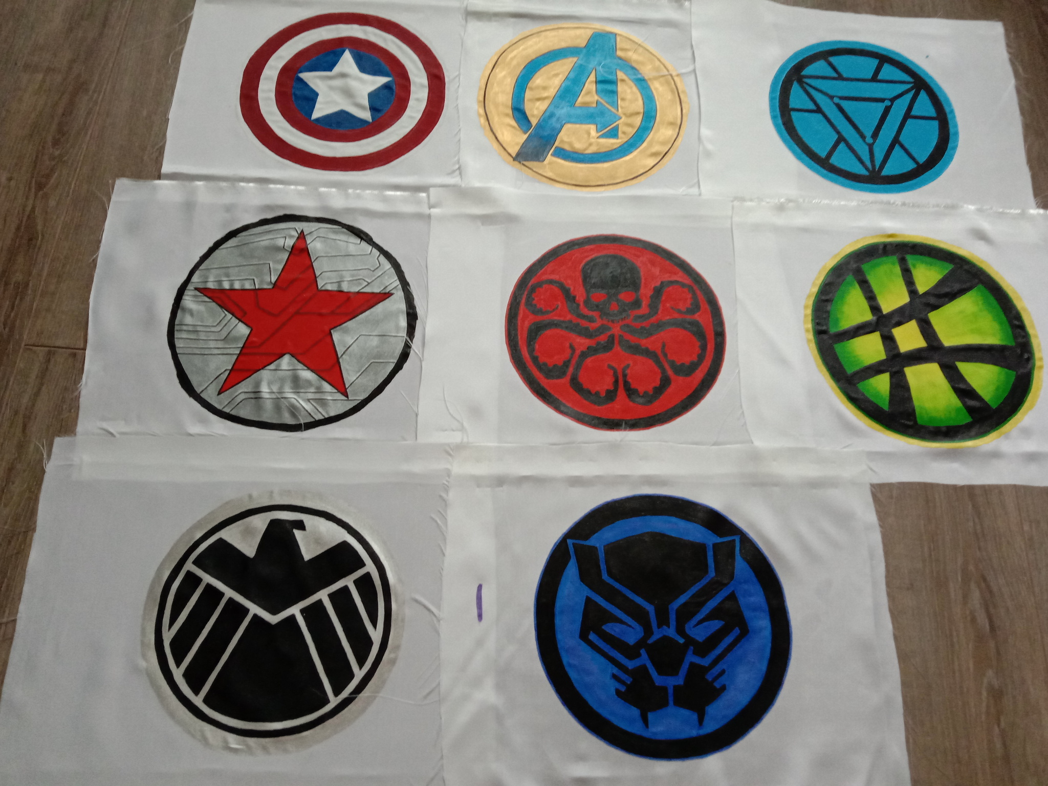 For what? Just because I can - My, Painting on fabric, Umbrella, Marvel, Hydra, Longpost, Needlework with process