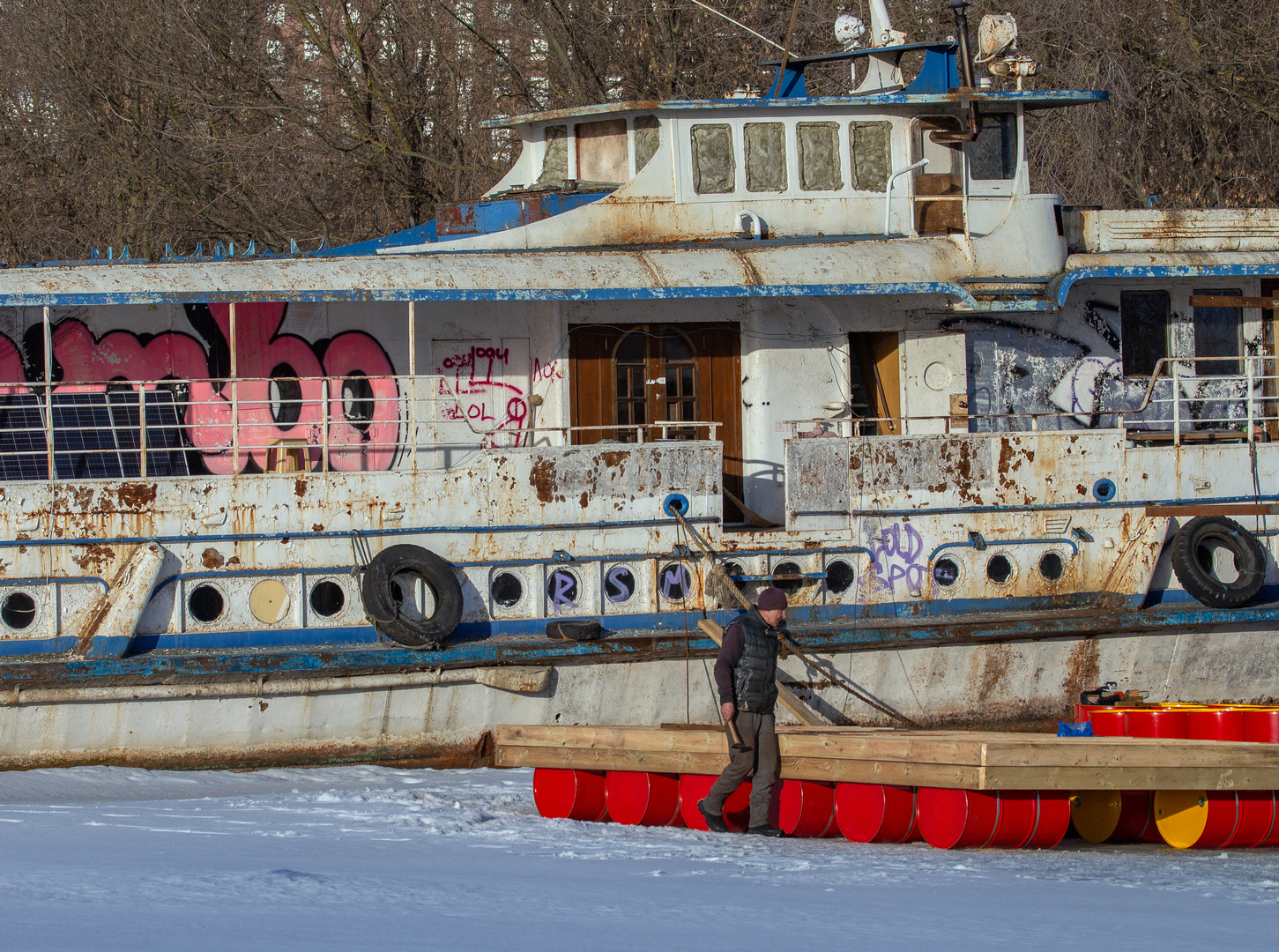 Приближается открытие навигации - Моё, Москва, Химкинское водохранилище, Речной флот, Корабль, Речной вокзал, Весна, Длиннопост