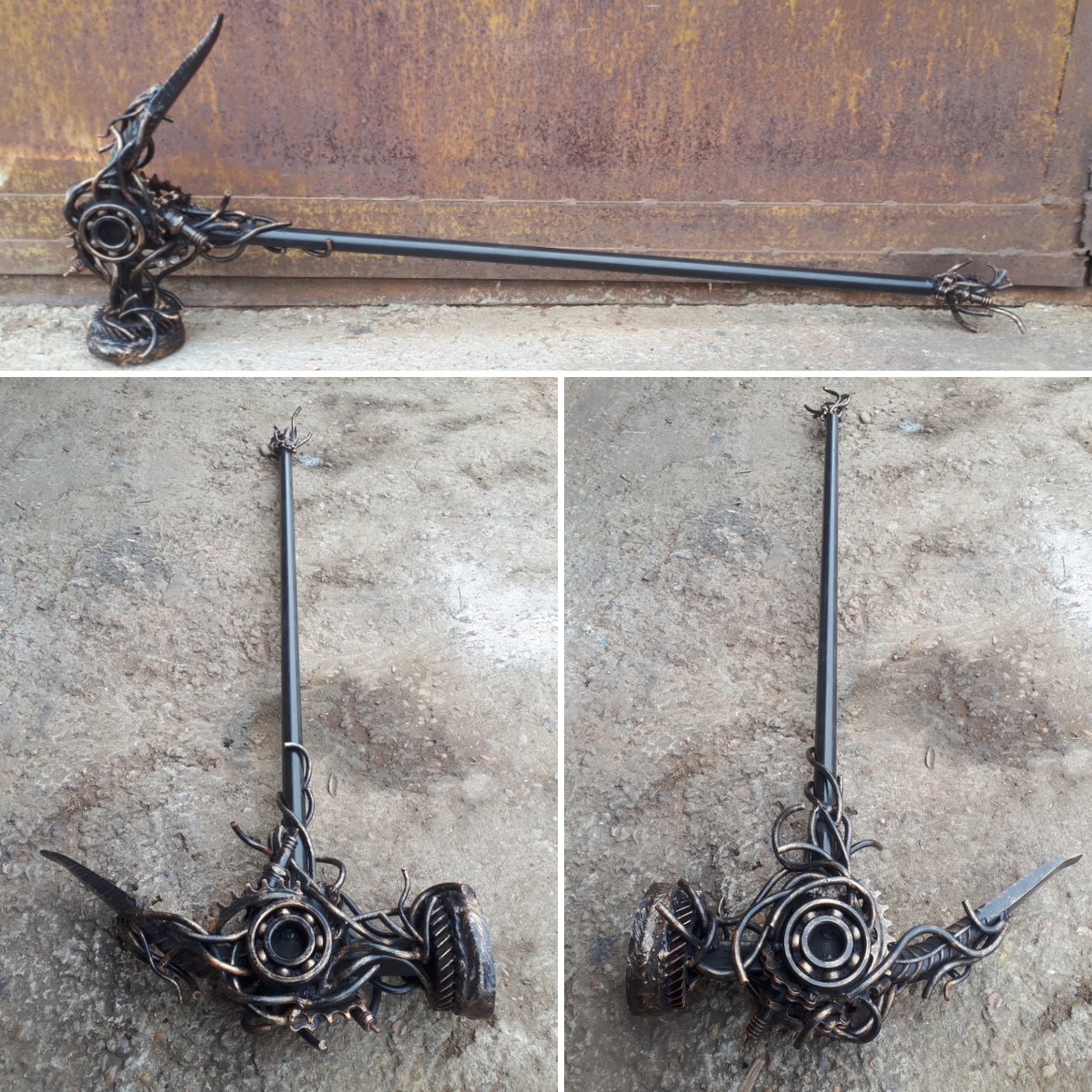 Scrap metal war hammer (not combat) - My, Needlework without process, Metal, Hammer, Metal products, Steampunk, Art, Jellyfish