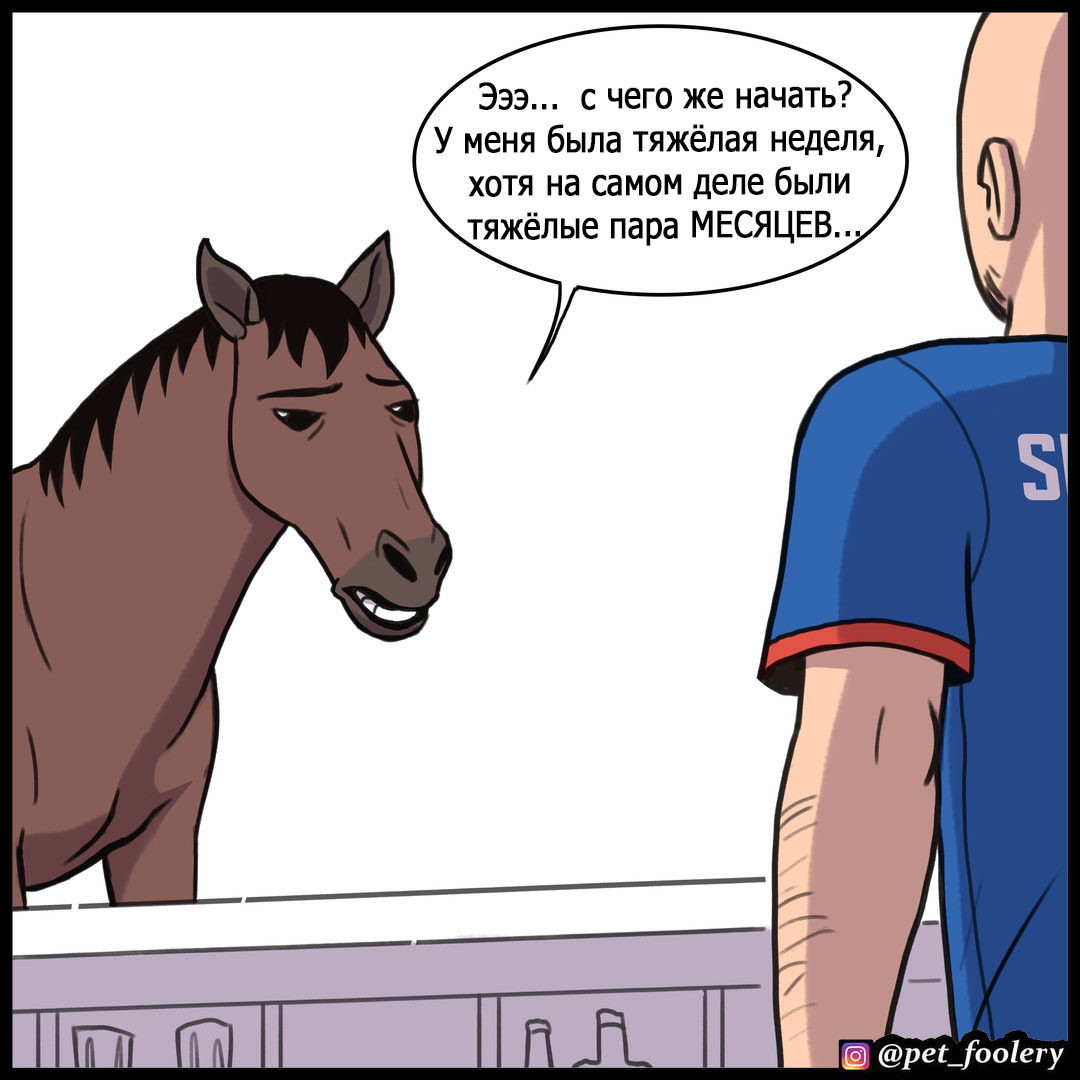 A horse walks into a bar - Pet foolery, Comics, Horses, Bar, Humor, Longpost