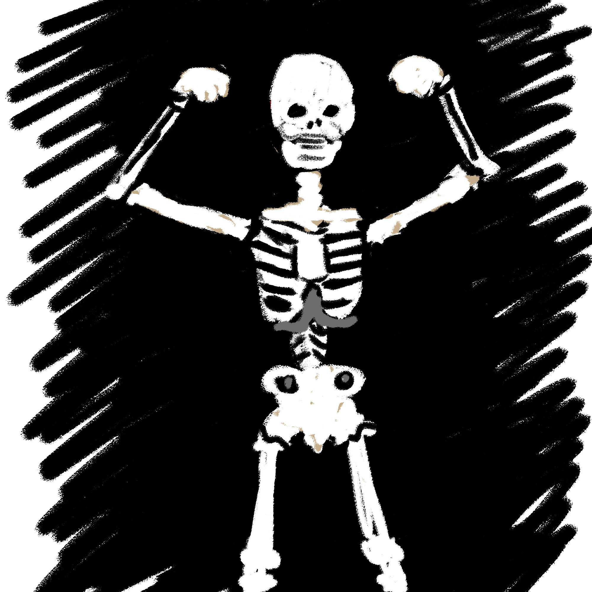 Anatomy - My, Skeleton, Muscle, Drawing, Longpost