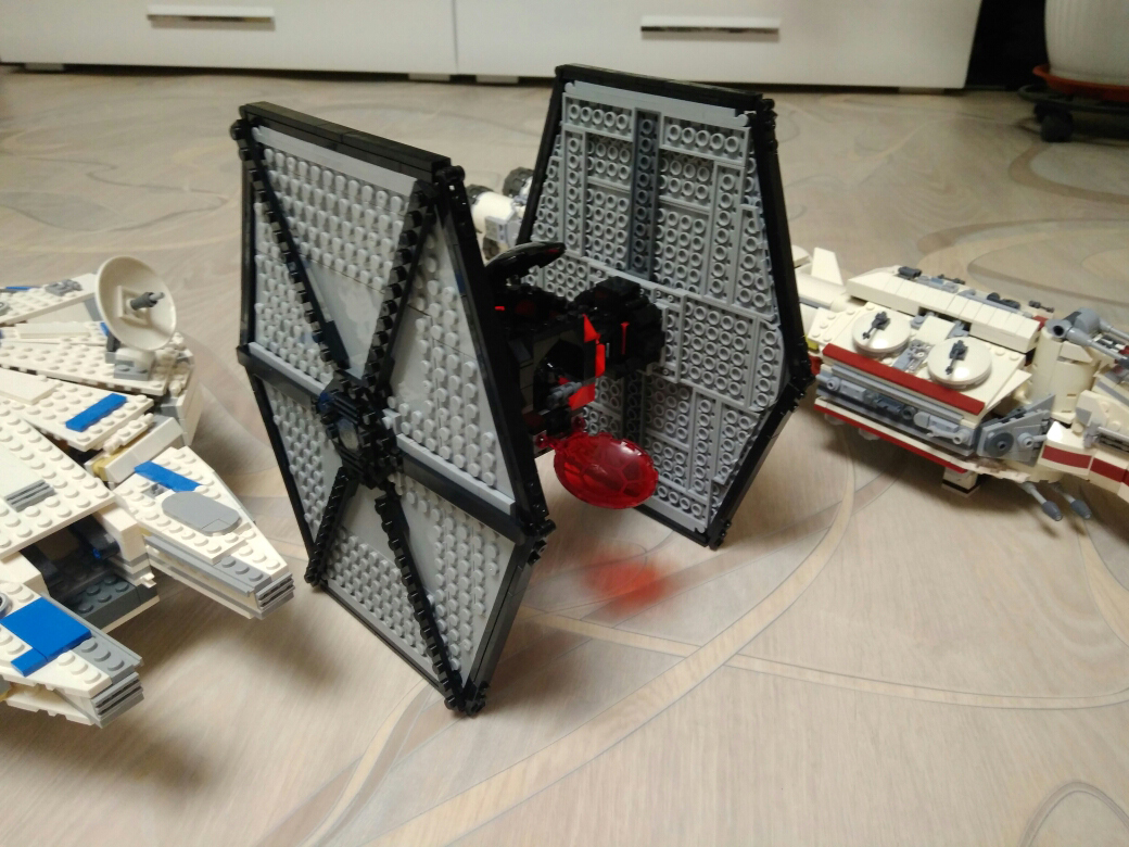 TIE Fighter and its backlight - My, Lego, Star Wars, Analogue, Constructor, TIE Fighter, Hobby, Enthusiasm, Backlight, Night light, Longpost, Video