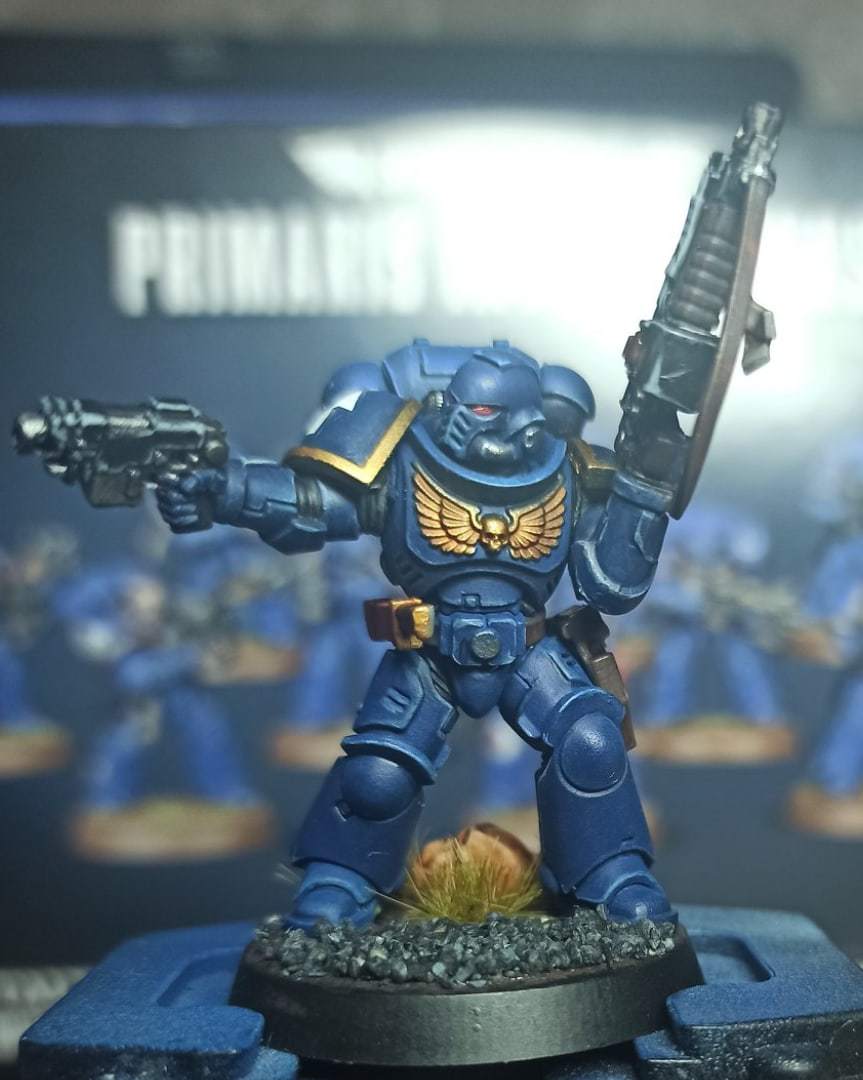 Ультра вооружен - Моё, Wh miniatures, Хобби, Покраска миниатюр, Warhammer 40k, Ultramarines, Длиннопост