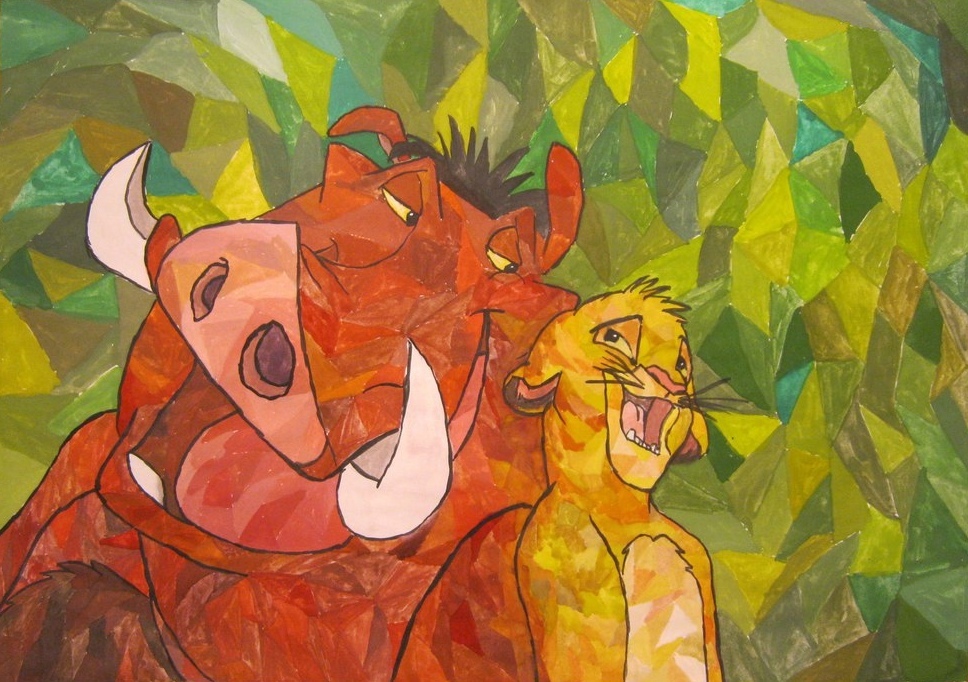 Hakuna Matata - My, Gouache, The lion king, Pumbaa, Simba, Drawing, Hakuna matata