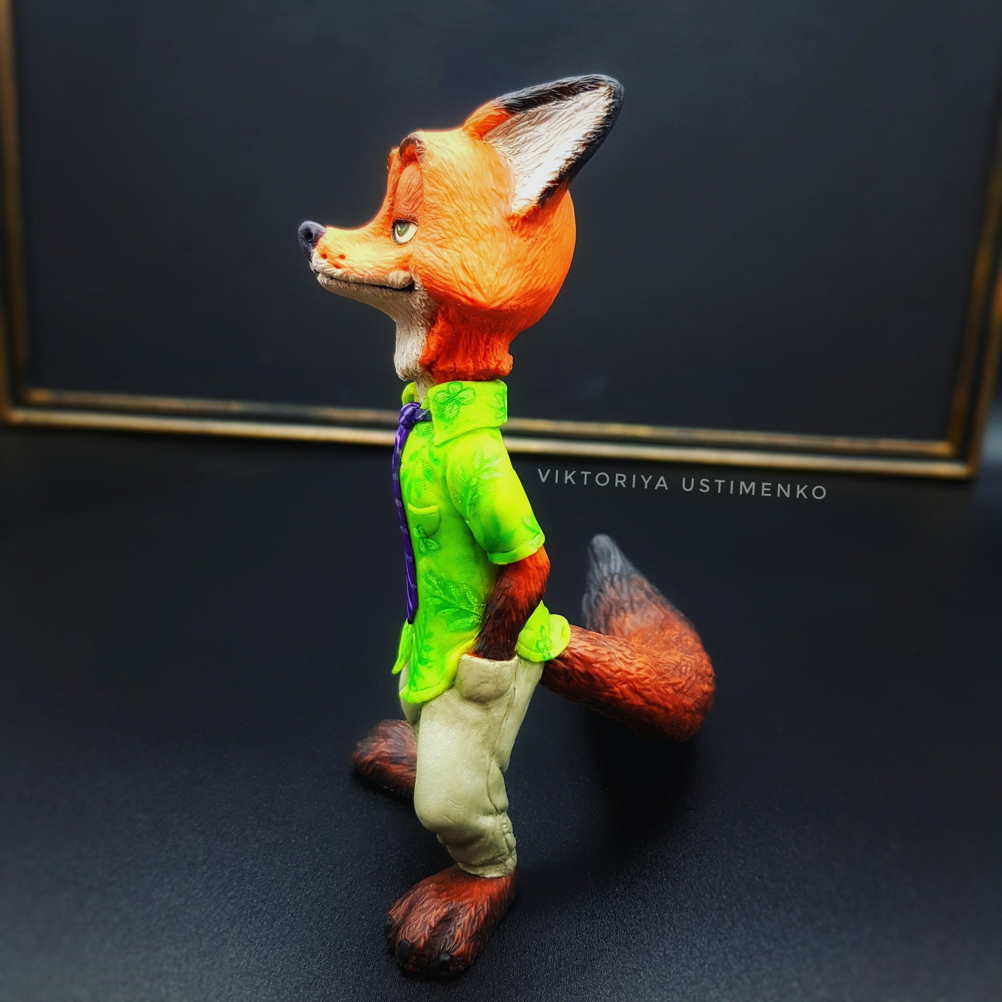 Fox figurine - My, Polymer clay, Needlework without process, Figurines, With your own hands, Fox, Cartoon characters, Video, Longpost, Zootopia, Nick wilde