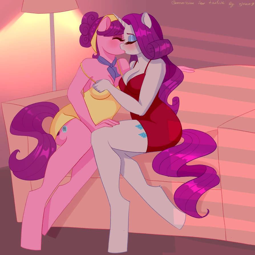 Rarity kissing series - NSFW, My Little Pony, Rarity, Queen Chrysalis, Trixie, Pinkie Pie, Suri Polomare, Applejack, Rainbow Dash, MLP Lesbian, MLP Носочки, Xjenn9, Длиннопост