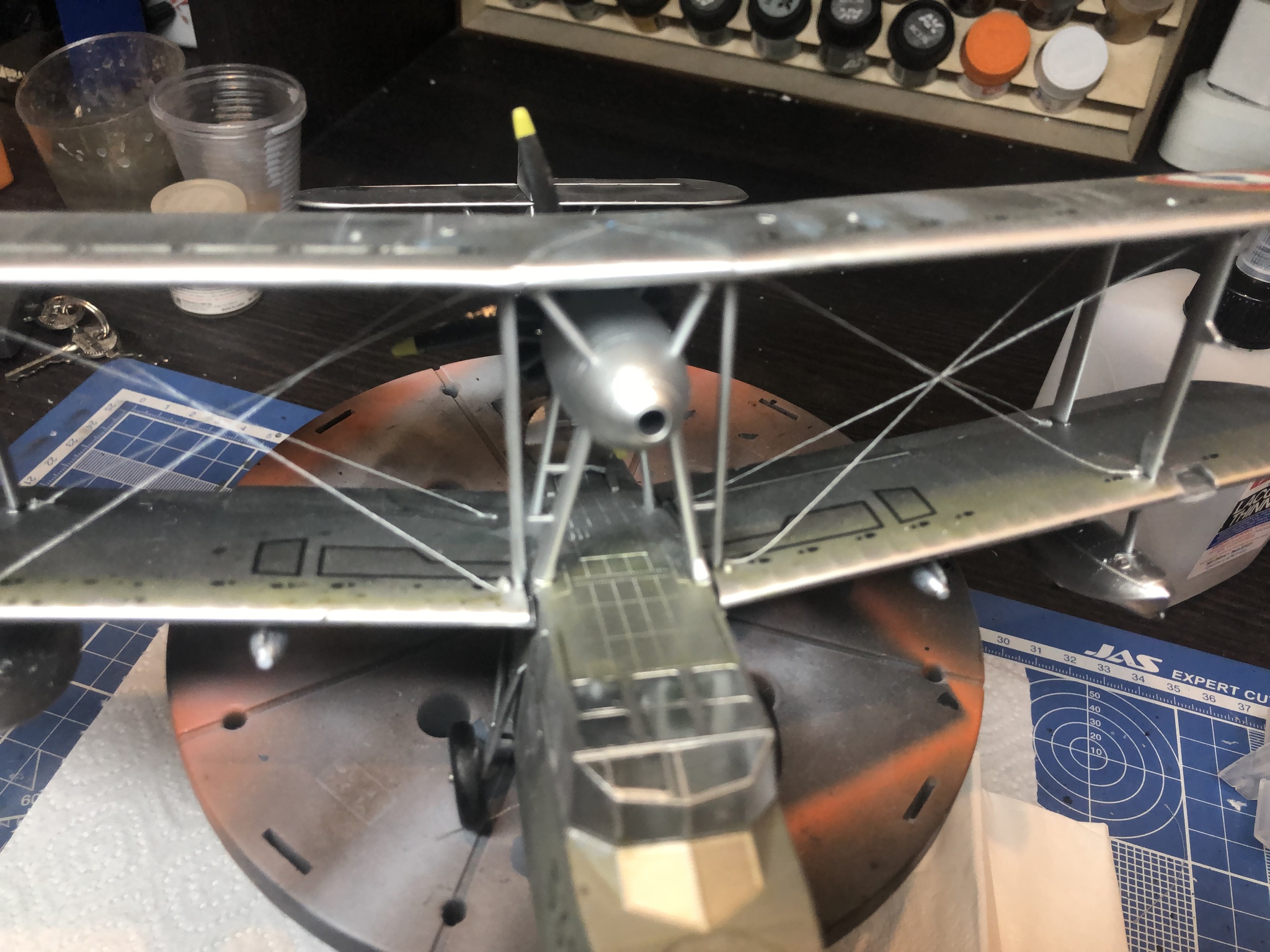 Airfix 1/48 Supermarine Walrus Mk.1 'Silver Wings' - Моё, Биплан, Стендовый моделизм, Аэрограф, Самолет, Длиннопост