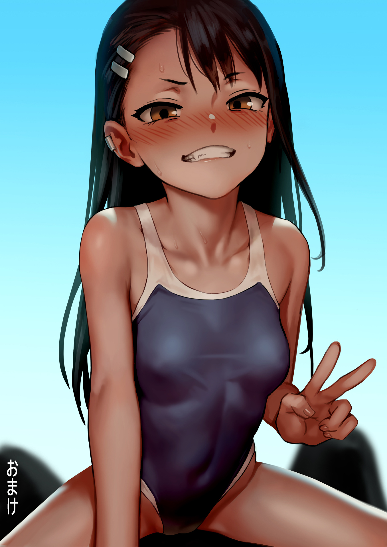 Nagatoro-san is too cute! - NSFW, Anime, Ijiranaide Nagatoro-san, Hayase nagatoro, Anime art, Hand-drawn erotica, Swimsuit, Bikini, Longpost, As109