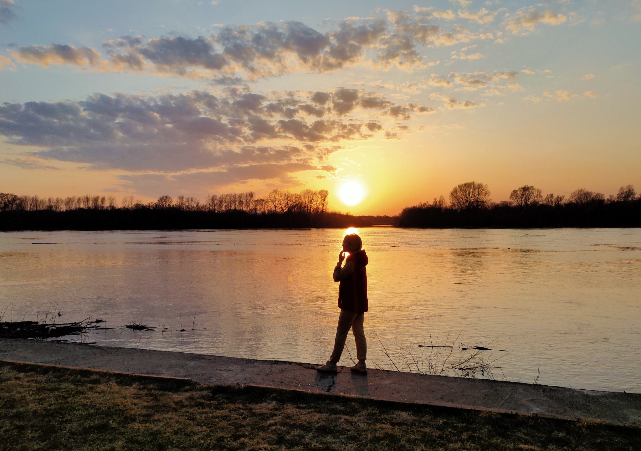 Belaya River. Another sunset - My, Ufa, Sunset, Spring, Belaya River