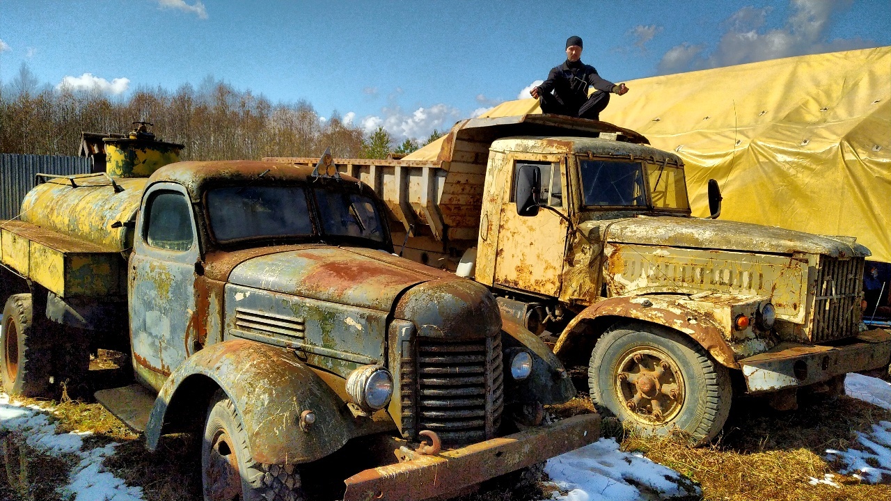 Cemetery of old Soviet equipment (Sanya Volny) - My, Soviet technology, Retrotechnics, Abandoned cars, Retro car, Rare cars, Domestic auto industry, Abandoned, Tractor, Bus, Zaporozhets, Truck, Excavator, Video, Longpost