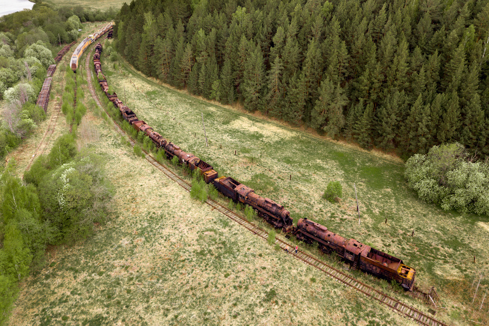 Cemetery of steam locomotives in the Perm region - Perm Territory, Transport, Technics, Locomotive, Russia, Negative, The photo, A selection, Longpost, Video