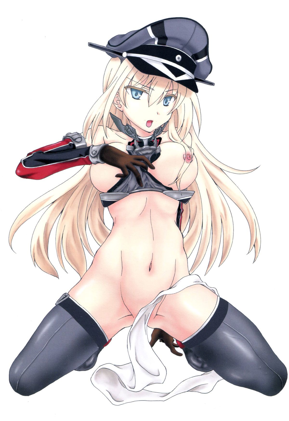 Bismarck - NSFW, Kantai Collection, Аниме, Anime Art, Bismarck, Sugoi Dekai, Сиськи, Купальник, Бикини, Длиннопост, Длиннопост