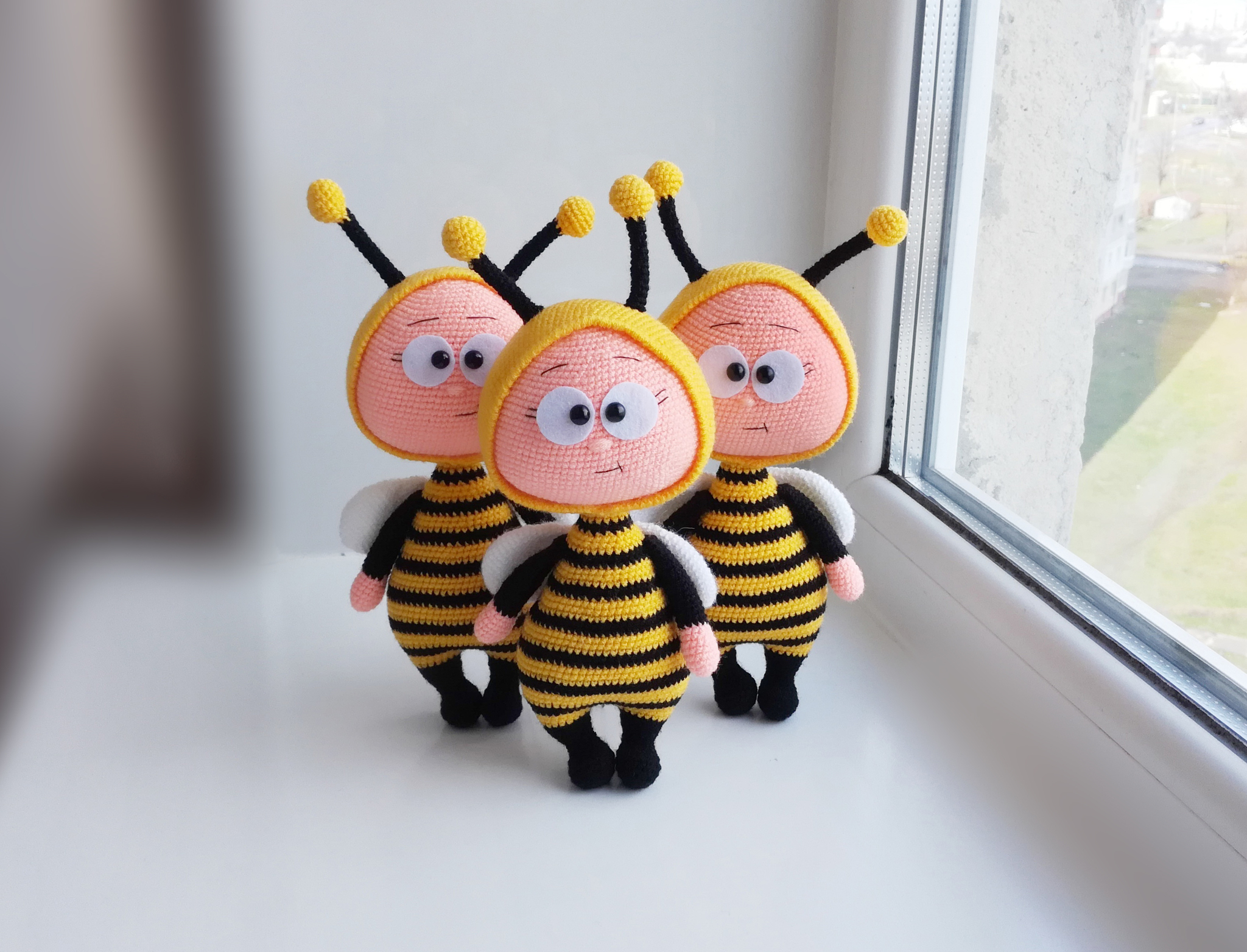 Don't buzz! - My, Knitting, Knitted toys, With your own hands, Needlework, Needlework without process, Bees, Longpost