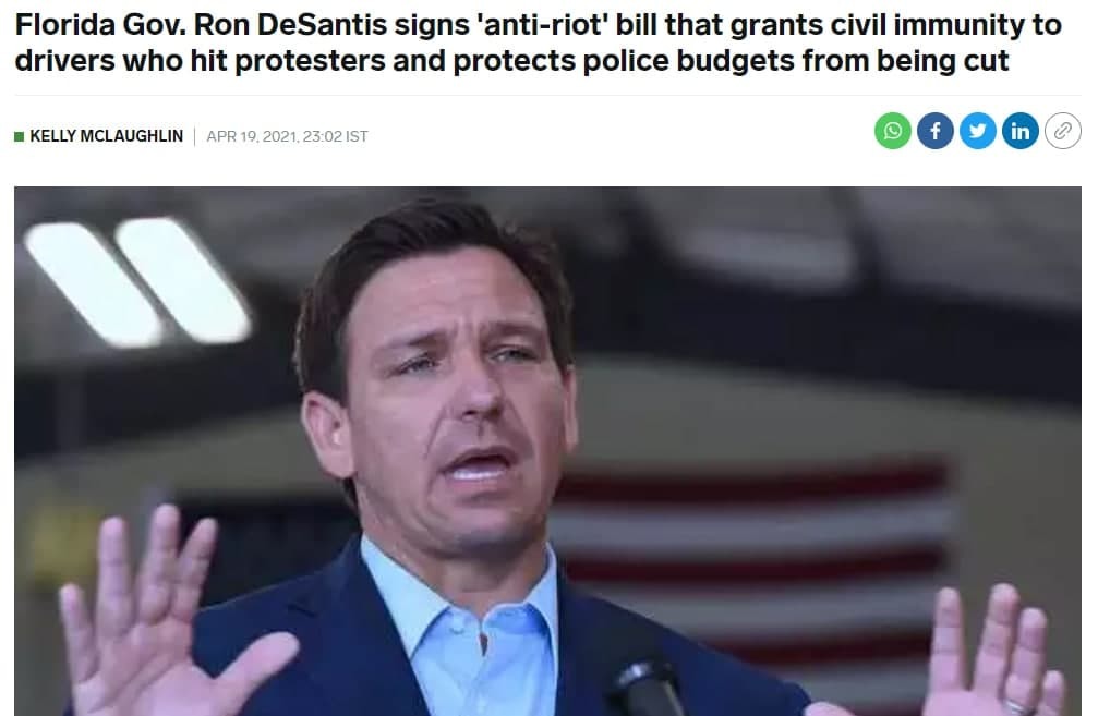 Tolerance of a healthy person - Black lives matter, Florida, Politics, Impudence, Prudence, Ron Desantis