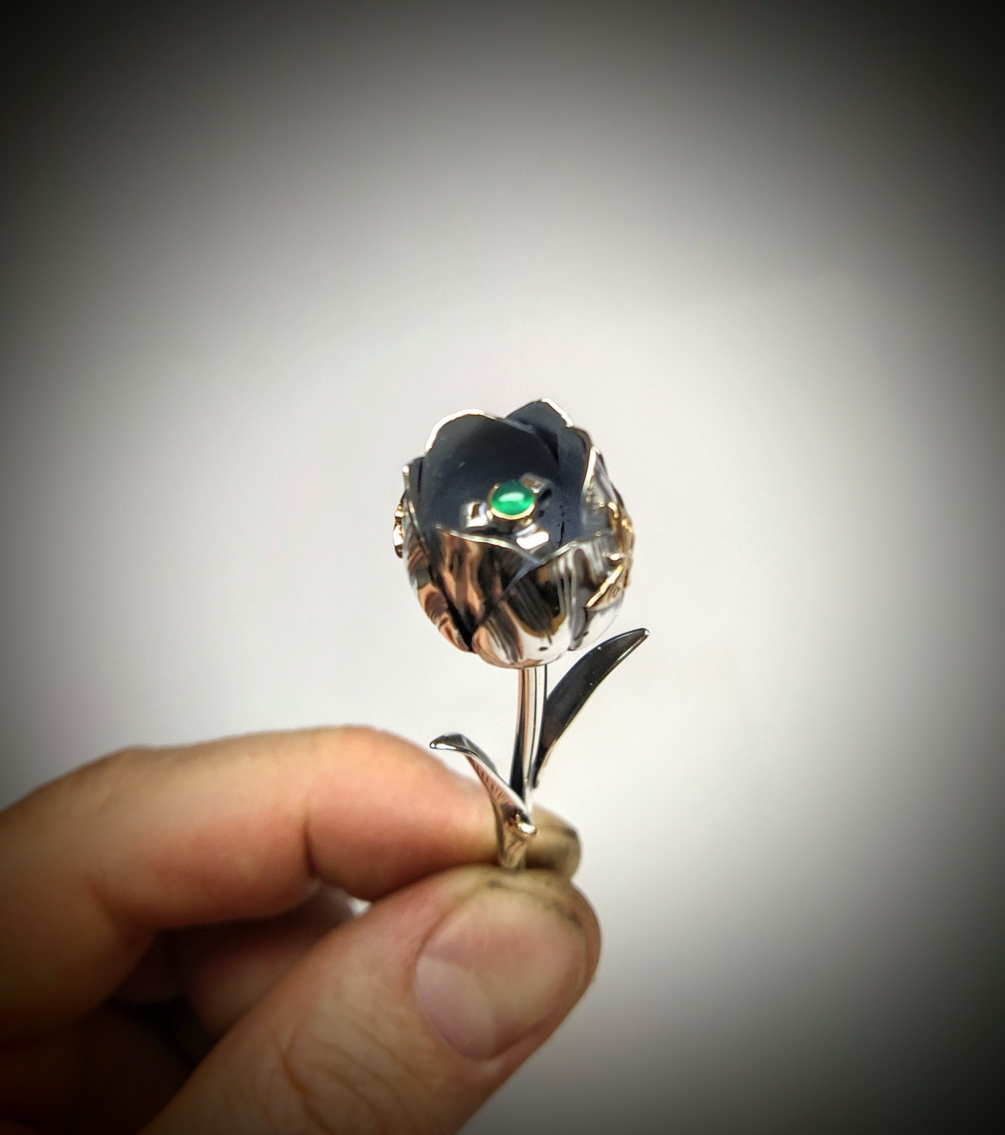 Silver flower - My, Jewelcrafting, Silver, Jewelry, Jeweler, Decoration, Longpost, With your own hands