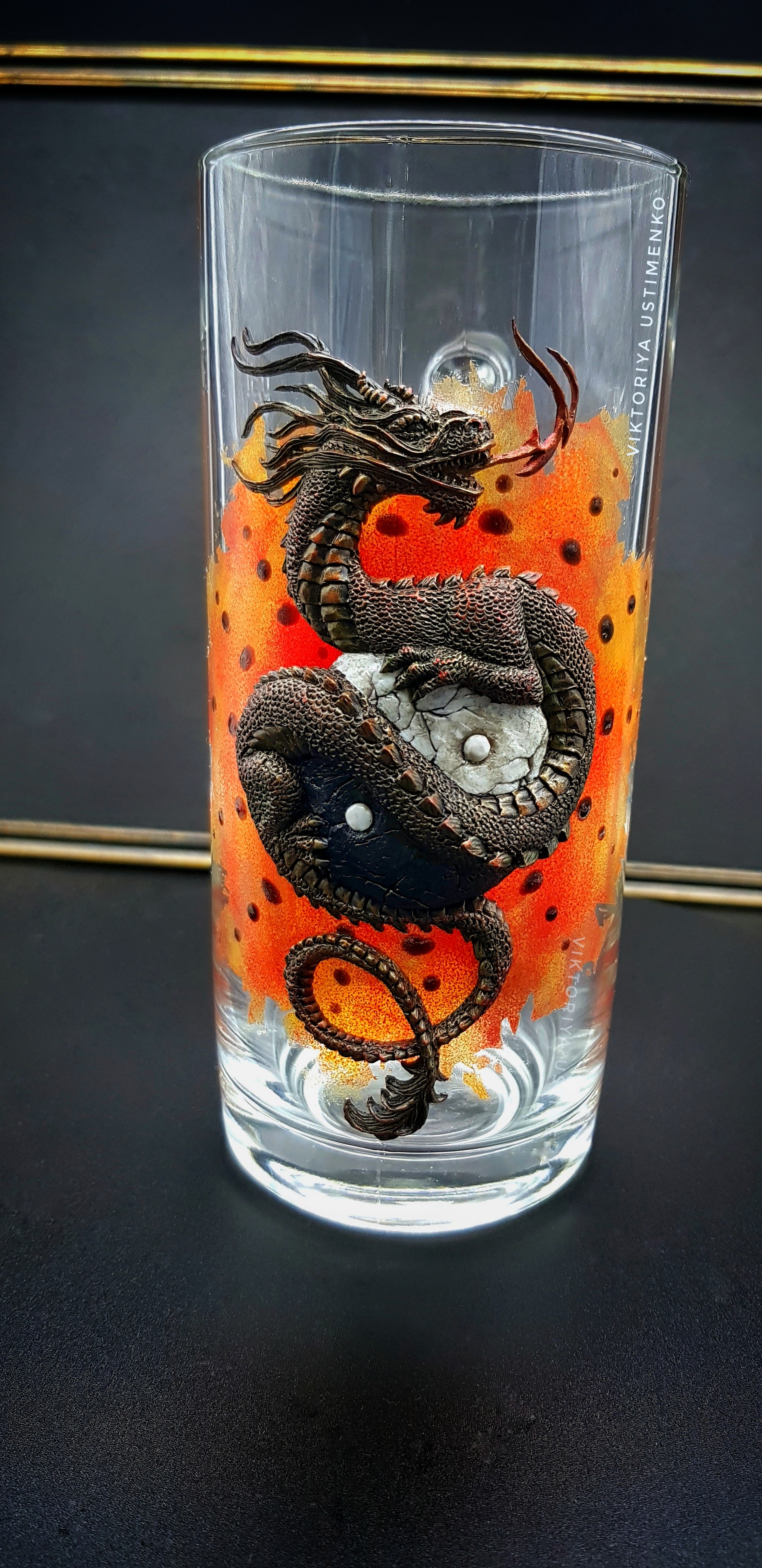 My first/second dragon - Needlework with process, Polymer clay, The Dragon, Beer mug, Mug with decor, Chinese dragon, Art, Video, Longpost