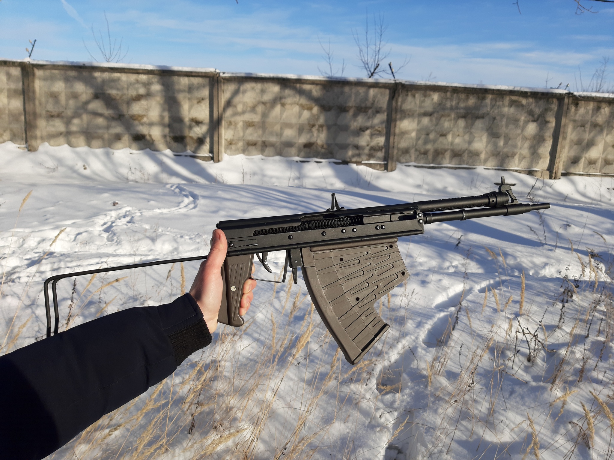 I made a model of the APS underwater assault rifle with my own hands. - My, Machine, Weapon, Layout, With your own hands, Needlework with process, Needlework without process, Needlework, Tree, Modeling, Creation, Video, Longpost