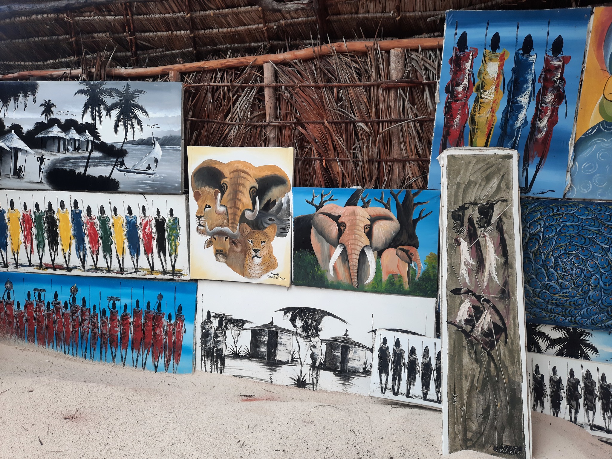 Tanzania, drawings by local artists - My, Travels, Art, Tanzania, Video, Relaxation, Painting, Ocean, Longpost