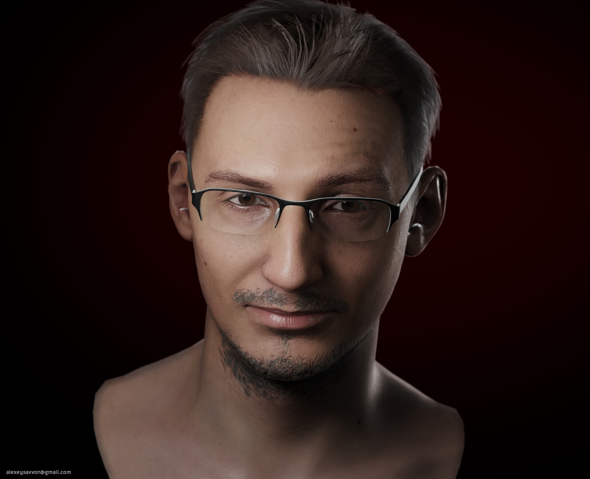 3D Model of Vasily Galperov for Devil May Cry 5 - My, Devil may cry 5, Dante, 3D modeling, Portrait, Blender, Marmoset Toolbag, Substance painter, Photoshop, Longpost