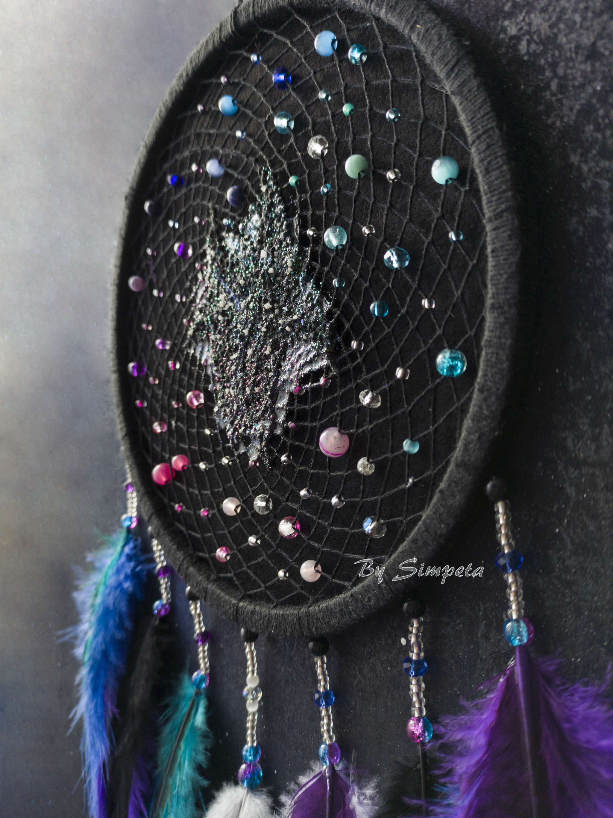 Dreamcatcher Stella Taurus - My, Bysimpeta, Dreamcatcher, Needlework without process, Hobby, Space, Handmade, beauty, Weaving, With your own hands, Stars, Needlework, Galaxy, Longpost